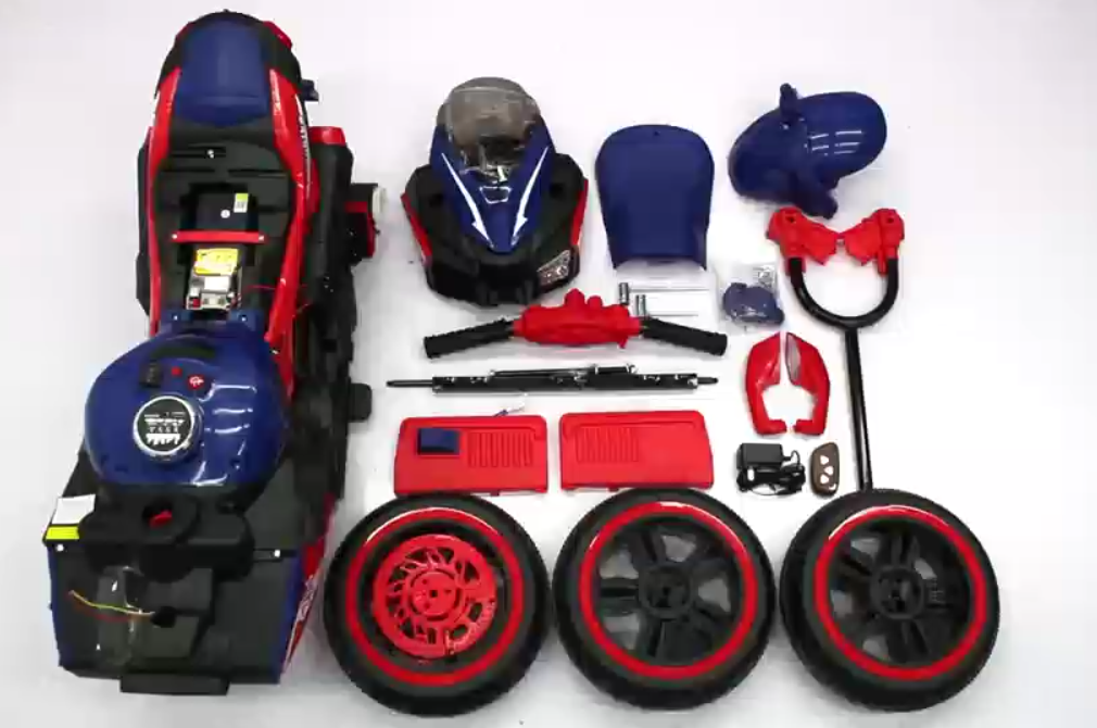 thumbnail video image 2 of HNH Kids Motorcycle Ride On Car with Remote Control, 12V Electric Motorbike for Kids, LED Tire and Bluetooth Music, Ride On Car Gift, 2 of 9