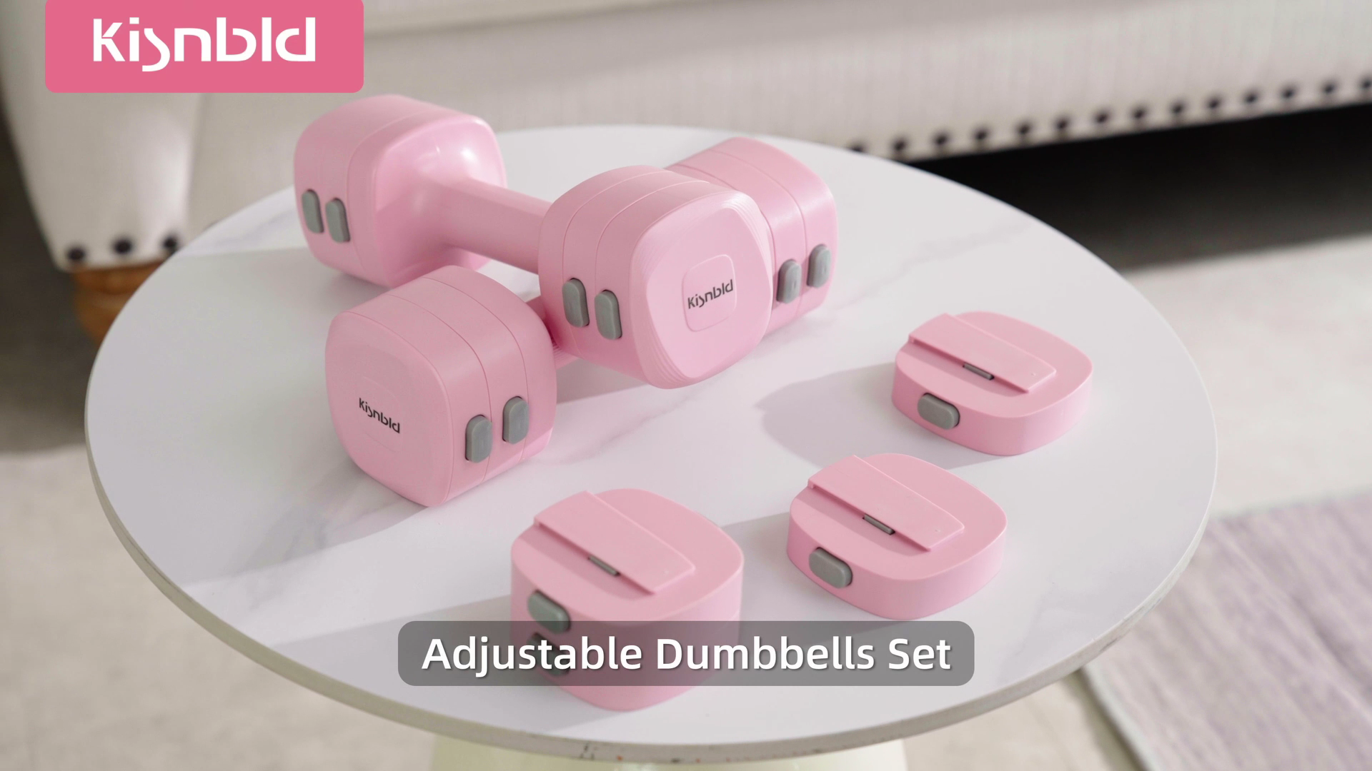 thumbnail video image 2 of kisnbld Adjustable Dumbbell Set of 2, 4 in 1 Free Weights Dumbbells Set for Women with Fast Adjustment, Each 2lb 3lb 4lb 5lb Hand Weights Set for Home Gym & Outdoor Exercise Training, 2 of 8