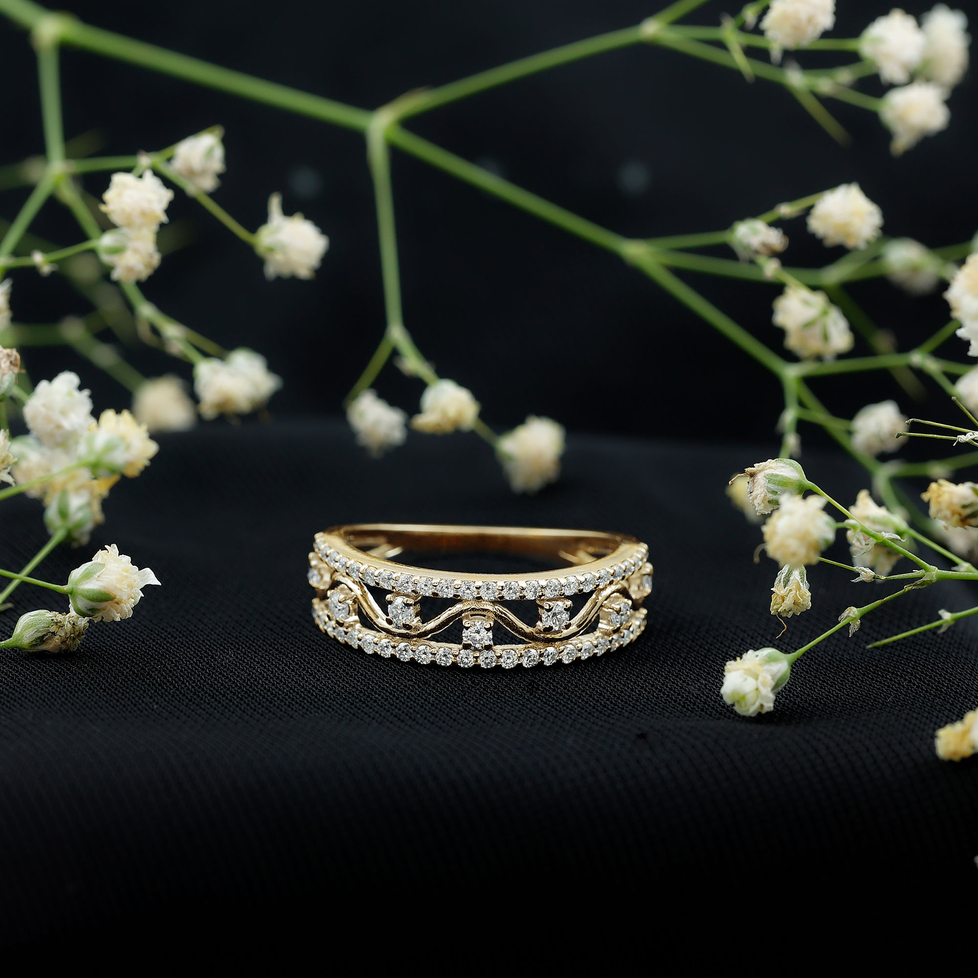 thumbnail video image 2 of Rosec Jewels Lab Created Diamond Anniversary Band (EF-VS Quality Certified) - Ready to Gift with Jewelry Box, 18K Yellow Gold, US 11.50, 2 of 9