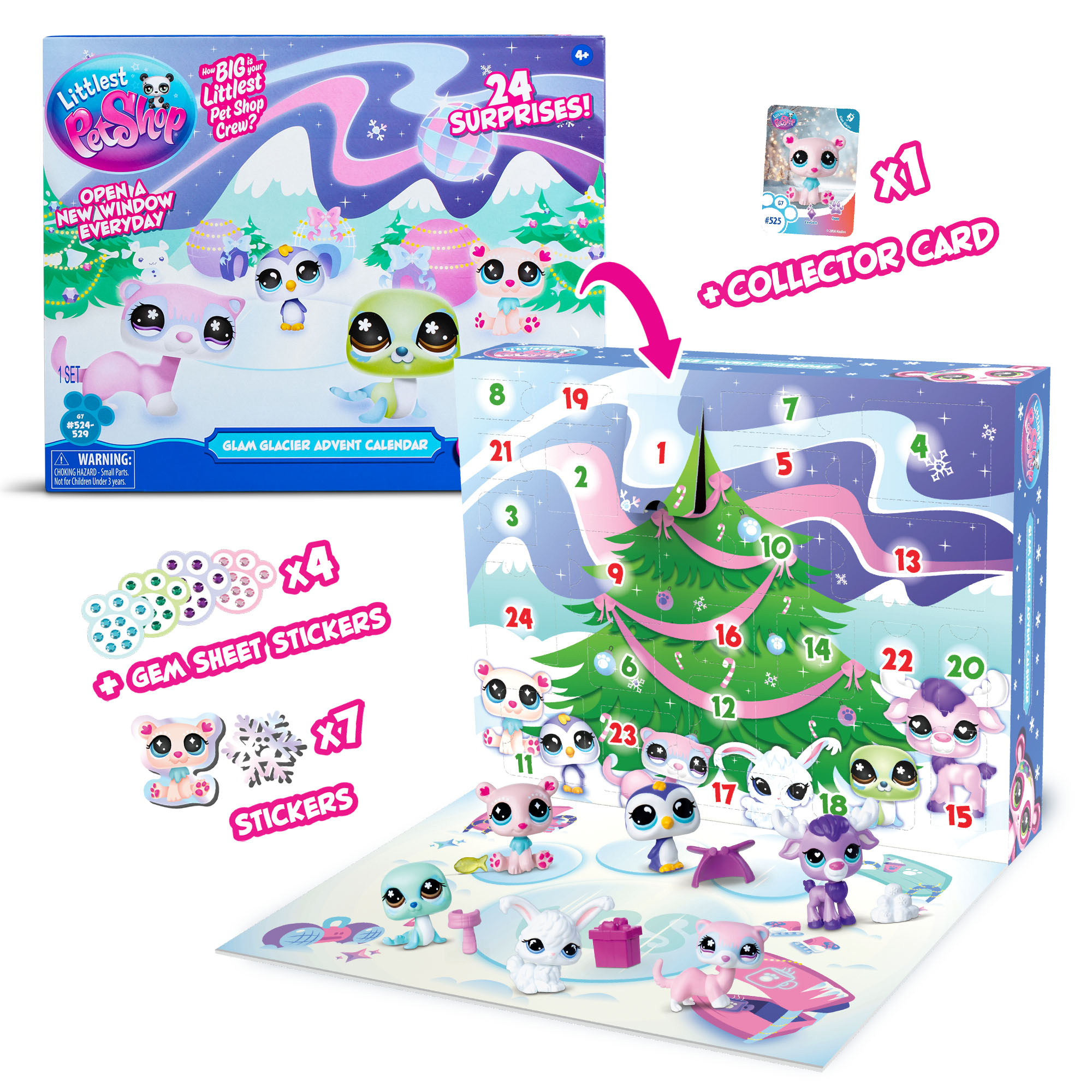 thumbnail video image 2 of Littlest Pet Shop Glam Glacier Holiday Advent Calendar Countdown to Christmas for Kids, 2 of 11