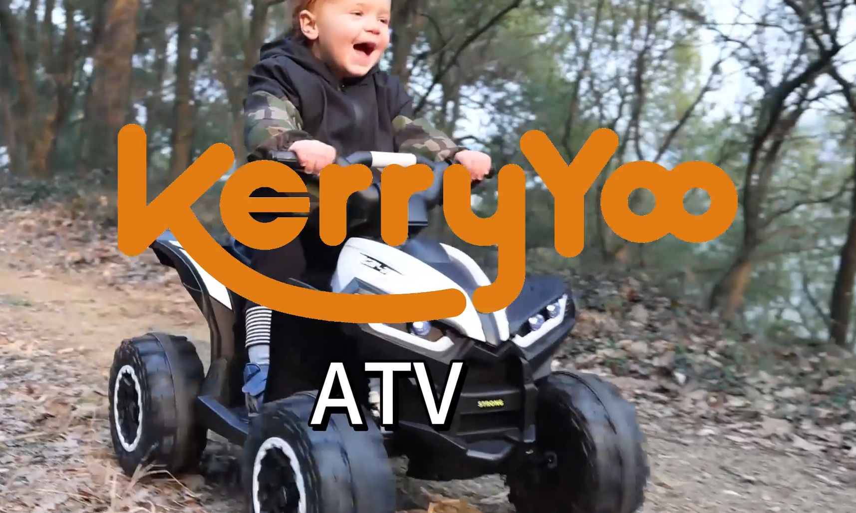 thumbnail video image 2 of Kerry Yoo AT2 12V ATV Ride on, Electric Car for Kids, 4 Wheels Ride on toys,  Ages 3+, Remote Control, LED Lights, Music- Black, 2 of 7