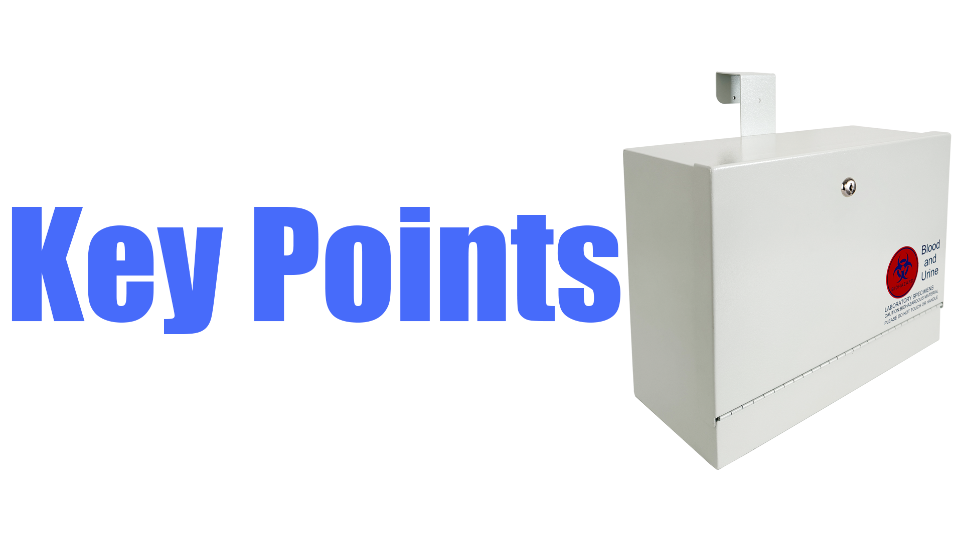 thumbnail video image 2 of Metal Specimen Drop Box, Medium Size, Over-the-Door Hanging with Key Lock, Secure Collection for Labs, Clinics, Medical Offices, Durable Steel Construction, Gray Finish, 2 of 10