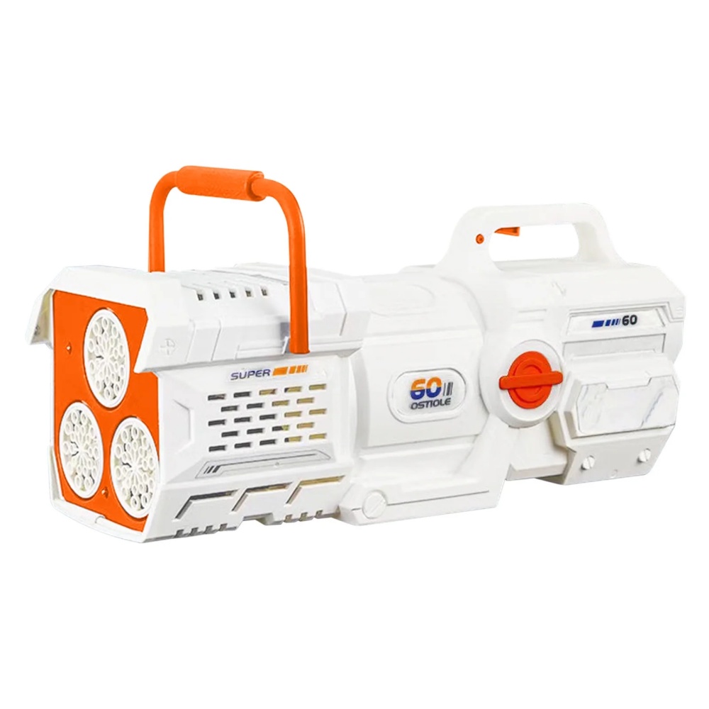 thumbnail video image 2 of Bubble Machine 60-Holes,Electric Automatic Bubble Maker with Light, Toys For Girls Boys 3-12 Years-Orange, 2 of 7
