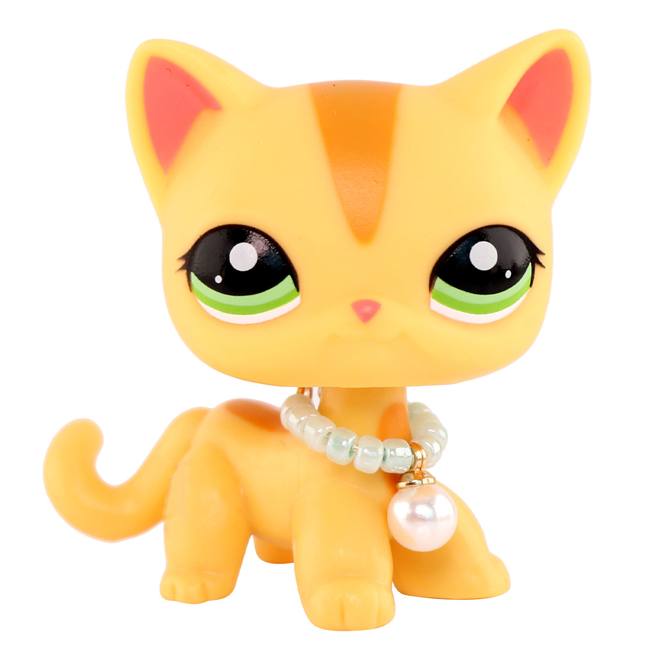 thumbnail video image 2 of Minilps Pet Toy Short Hair Cat #1905 with Pearl Collar Accessories,Collectible Mini Toy Figurines, 2 of 8