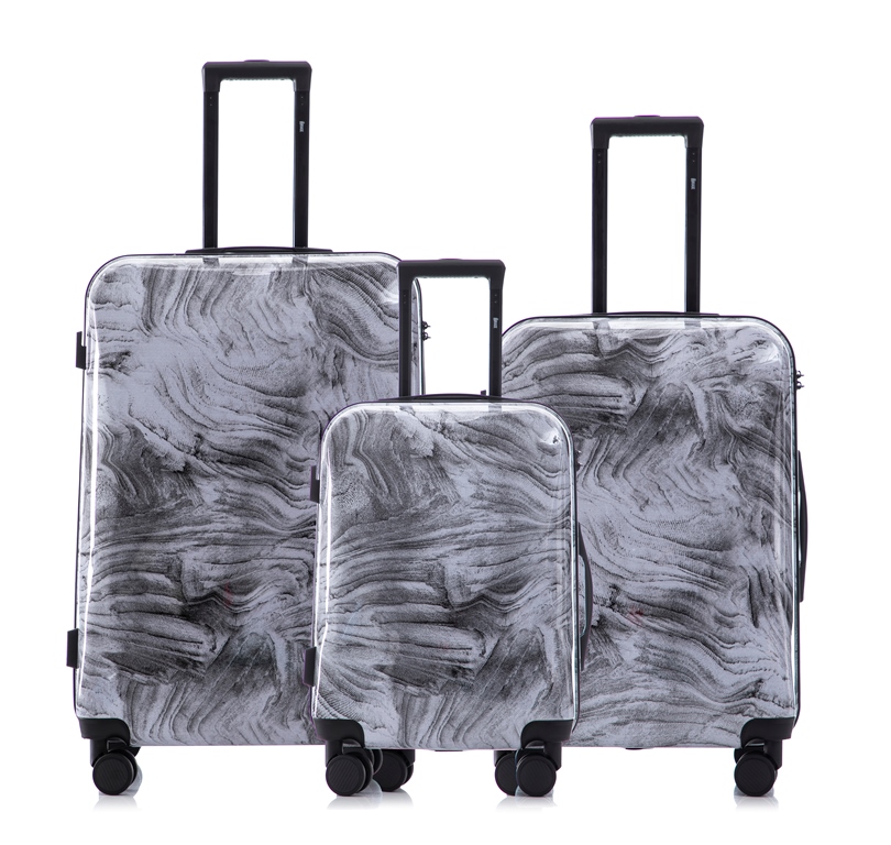 thumbnail video image 2 of Multi-color Design ABS Hard Shell Lightweight with 360° Dual Spinning Wheels & Combo Lock - Includes 28", 24", 20" 3-Piece Luggage Set, 2 of 7