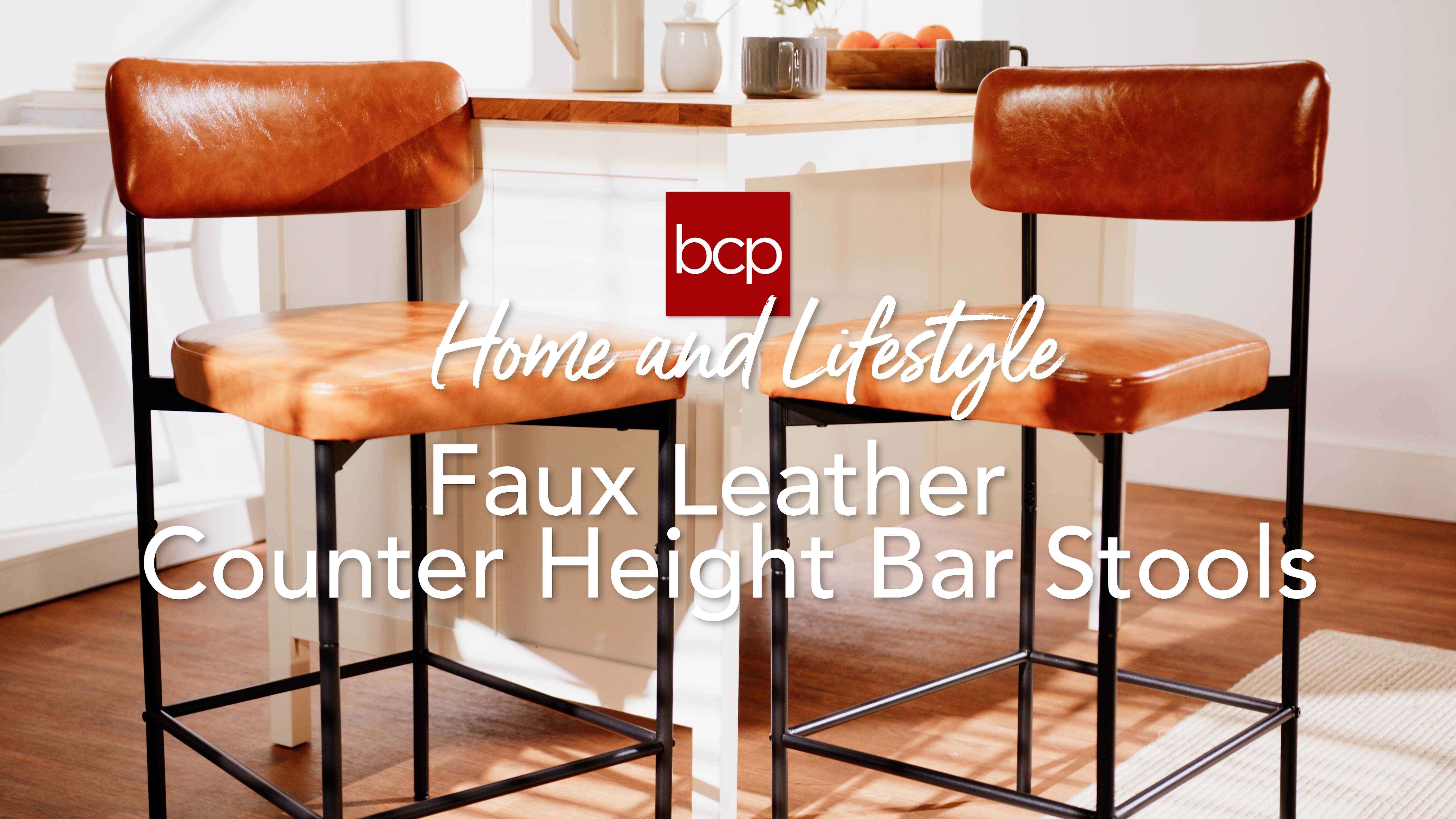 thumbnail video image 2 of Best Choice Products Set of 2, Armless Counter Height Bar Stools, Modern PU Faux Leather Stools - Mocha Brown, 2 of 11