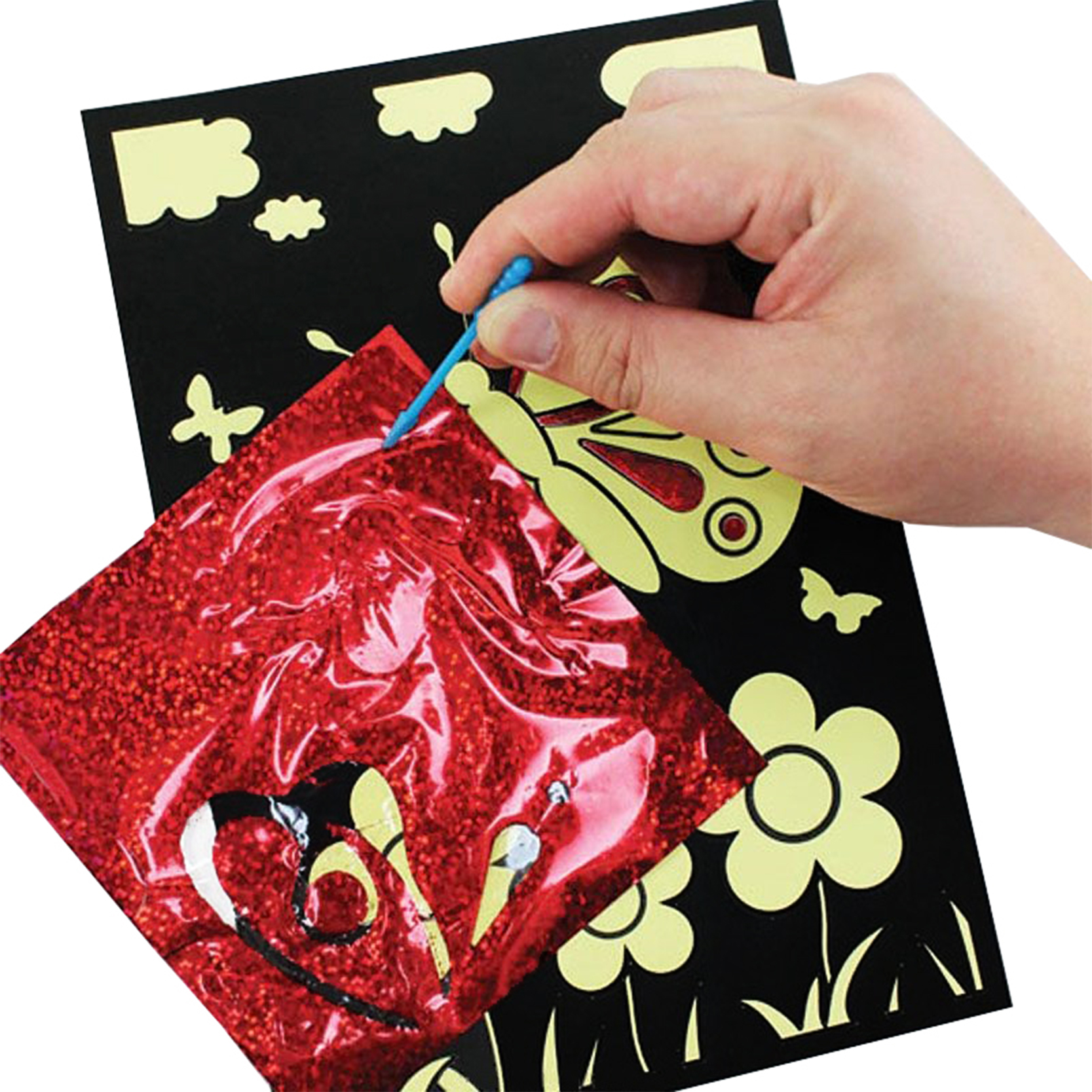 thumbnail video image 2 of VHALE Foil Art Craft Kit Sticker Picture, Peel and Paste Sparkly Foil Art, Classroom Arts and Crafts,  6 Packs, 2 of 8