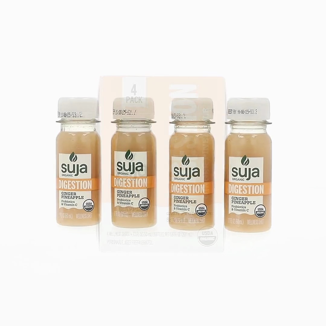 Suja Organic Digestion Wellness Health Shots, 4 Count, 1.7 fl oz