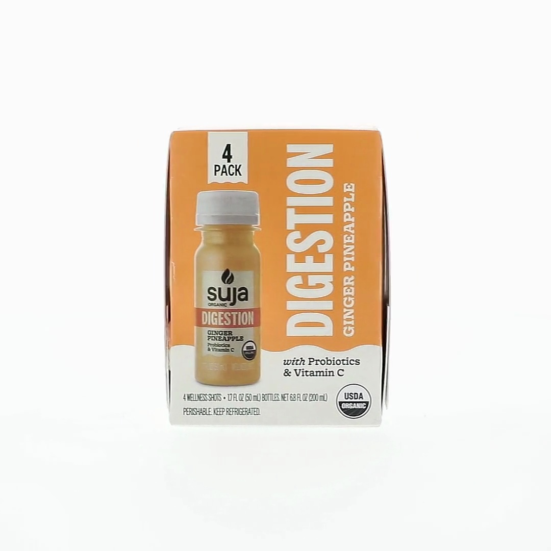 Suja Organic Digestion Wellness Health Shots, 4 Count, 1.7 fl oz
