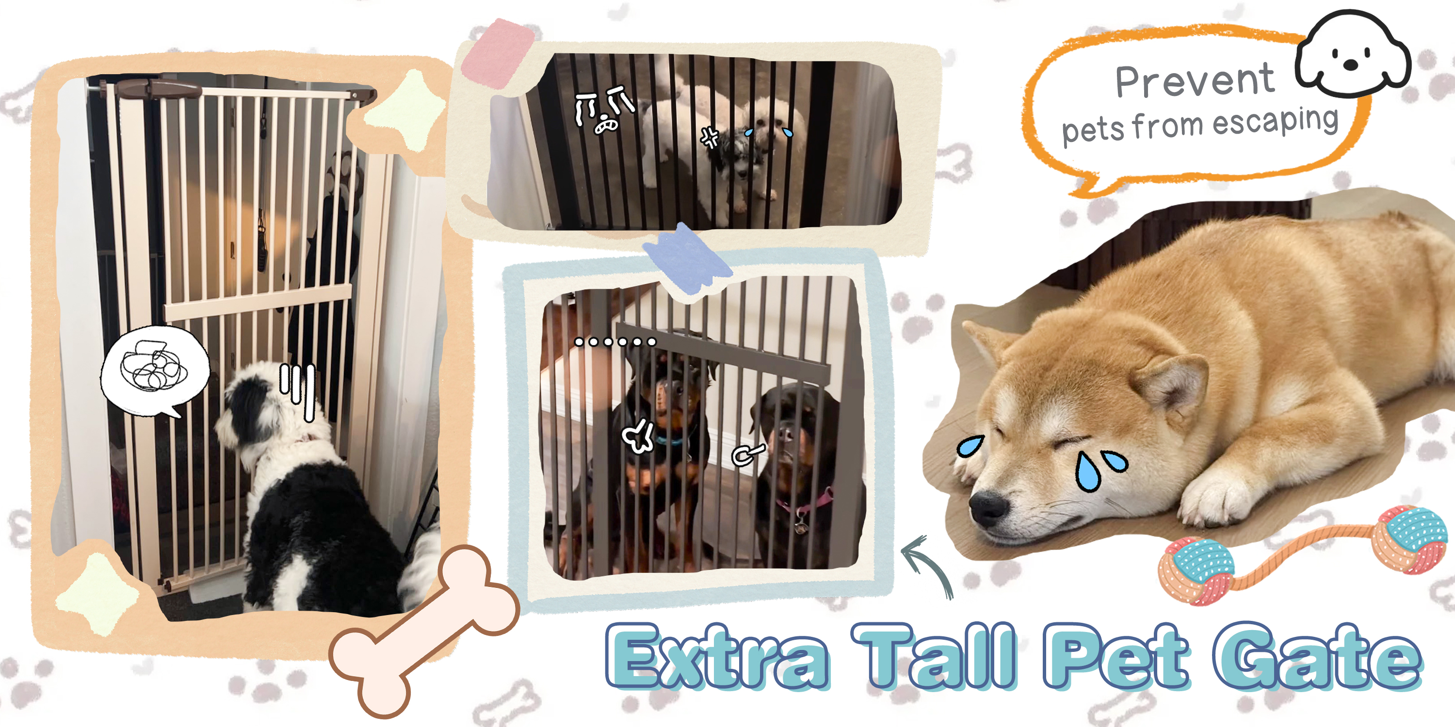 thumbnail video image 2 of Lumizone Extra Tall Pet Gate 55.12" High Pressure Mounted 30.12"-34.05" Extra Wide 1.37" Gap for Cat Dog Children Stairs Doorway Hallway No Drilling Auto-Close (30.12"-34.05", Black), 2 of 11