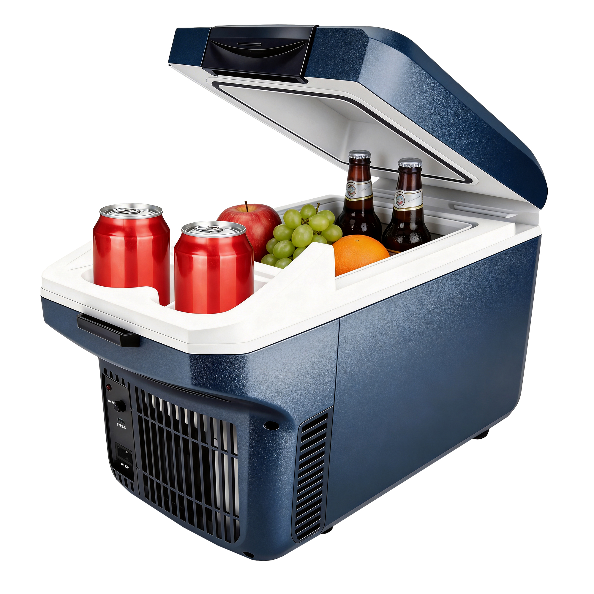 thumbnail video image 2 of IceBlue 8L car refrigerator(9V type-C/12V DC), Dual Temperature (Cold and Hot), compact Mini Fridge for Camping, Travel, Truck, Home, Fishing, RV and Outdoor, with Shoulder Strap, 2 of 10