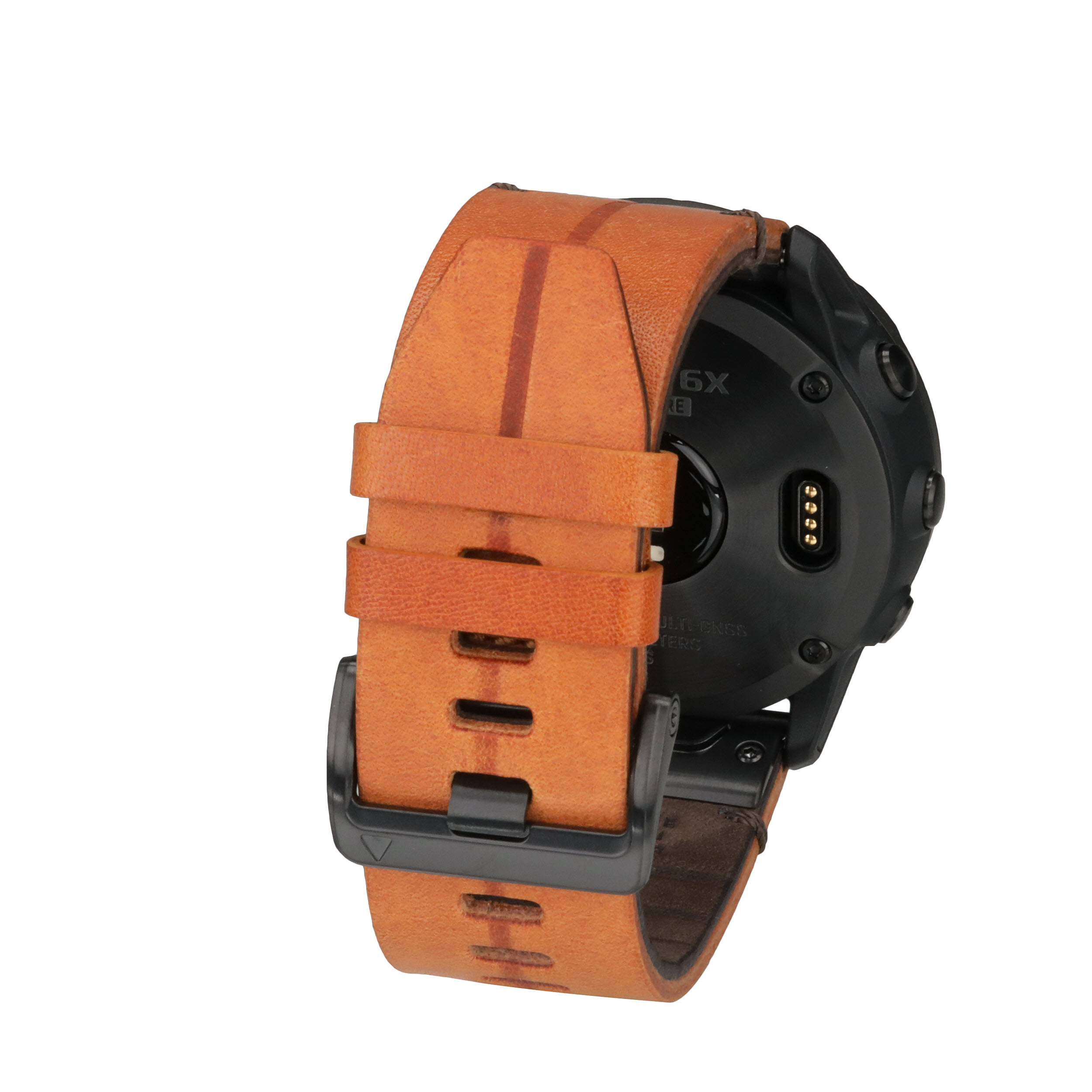 Garmin Fenix 6X Pro Solar Titane et bracelet cuir QuickFit 26 mm offert