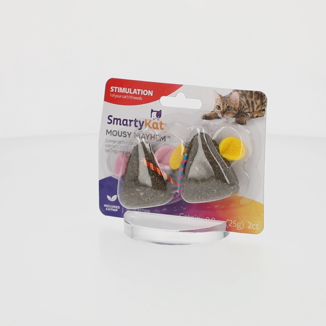 SmartyKat Mousy Mayhem 2-Piece Compressed Catnip Mice Cat Toys