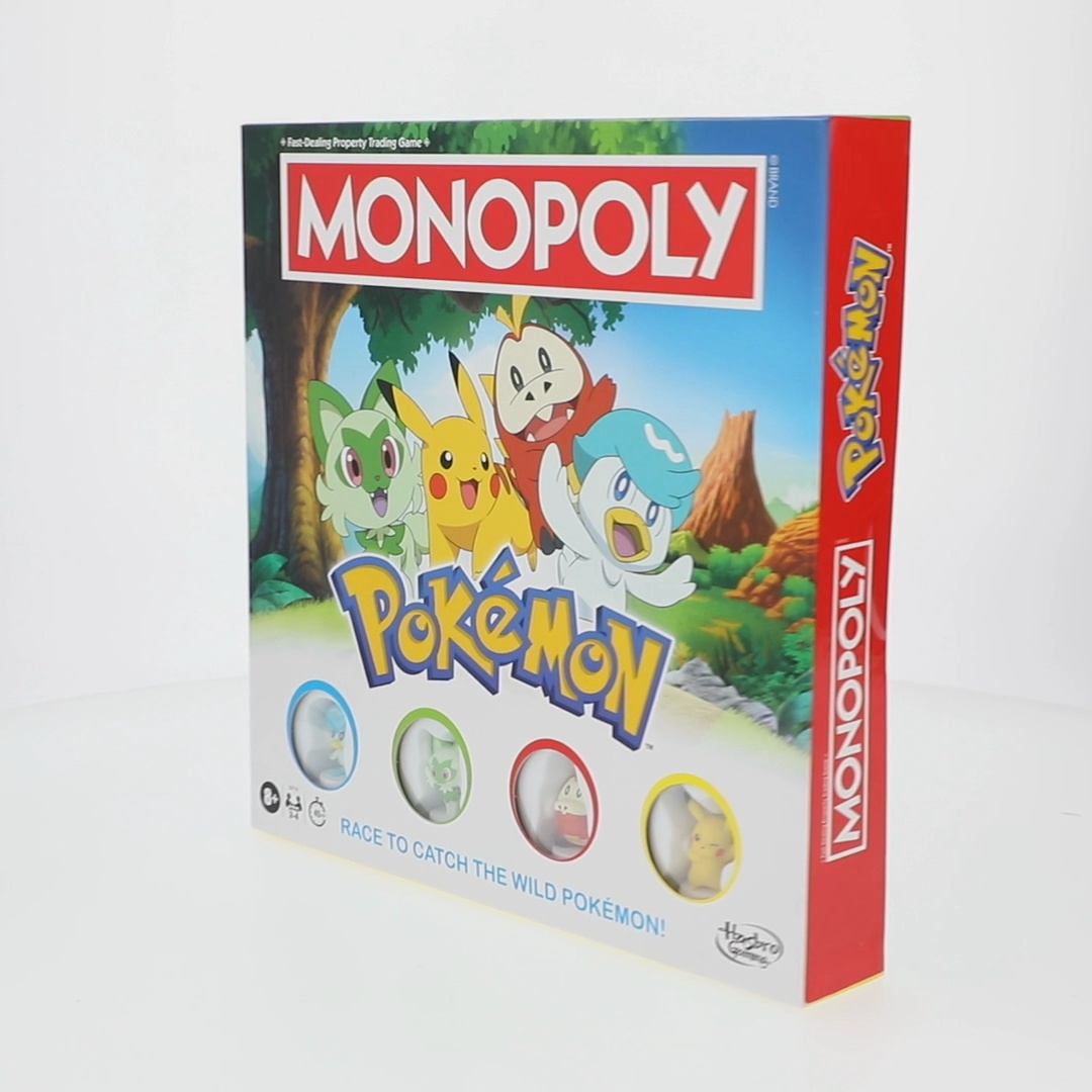 Free Shipping! Monopoly Pokémon Edition Board Game for Kids Ages 8
