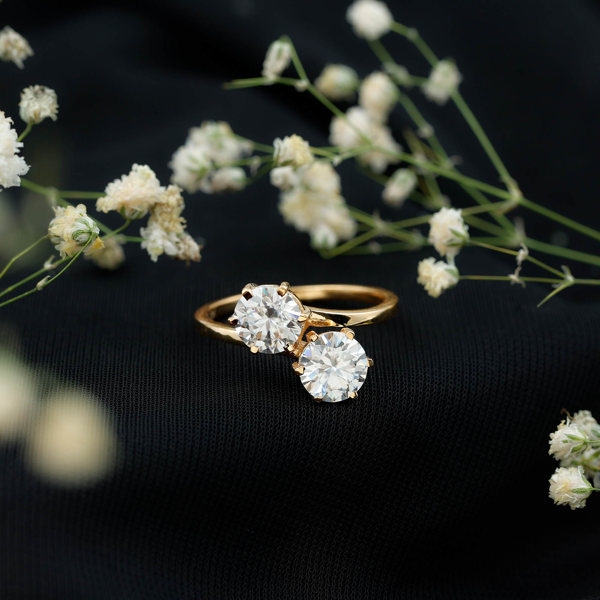 thumbnail video image 2 of Rosec Jewels Womens Toi Et Moi Engagement Ring with Moissanite - 7 mm Round - D-VS1 Quality Certified - With Jewelry Box, 925 Sterling Silver, US 4.00, 2 of 8