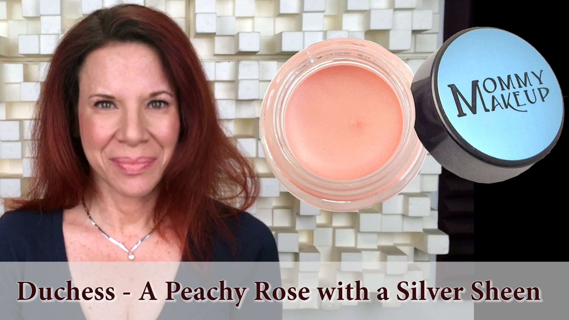 thumbnail video image 2 of Waterproof Cream Eyeshadow - Any Wear Creme in Duchess (A Peachy Rose with A Silver Sheen) for Eyes, Cheeks & Lips - Multi-tasking Cream to Powder Eye Shadow by Mommy Makeup, 2 of 7