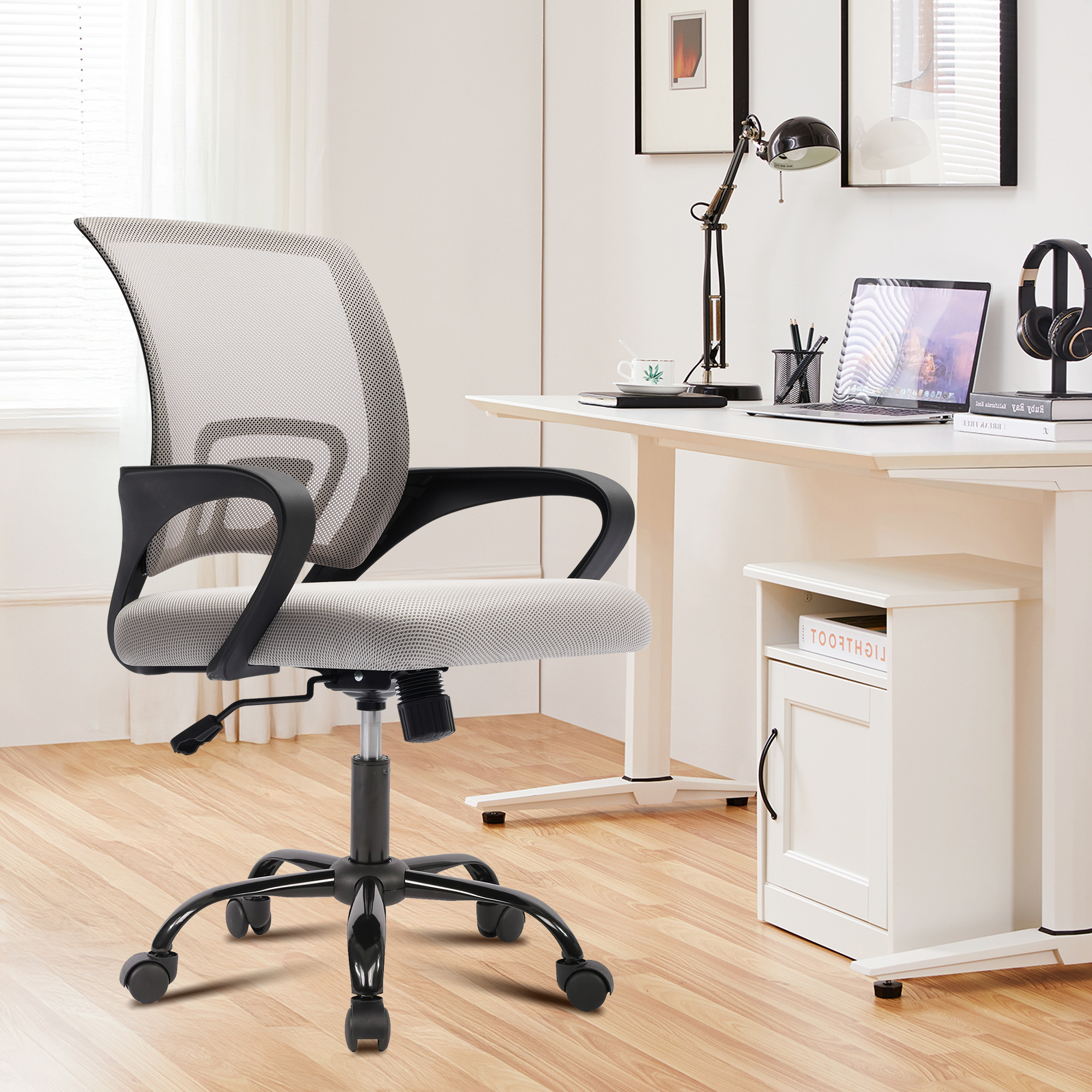 thumbnail video image 2 of JONPONY Ergonomic Office Chair, Lumbar Support, Adjustable Height with Armrests for Adults,Beige, 2 of 10