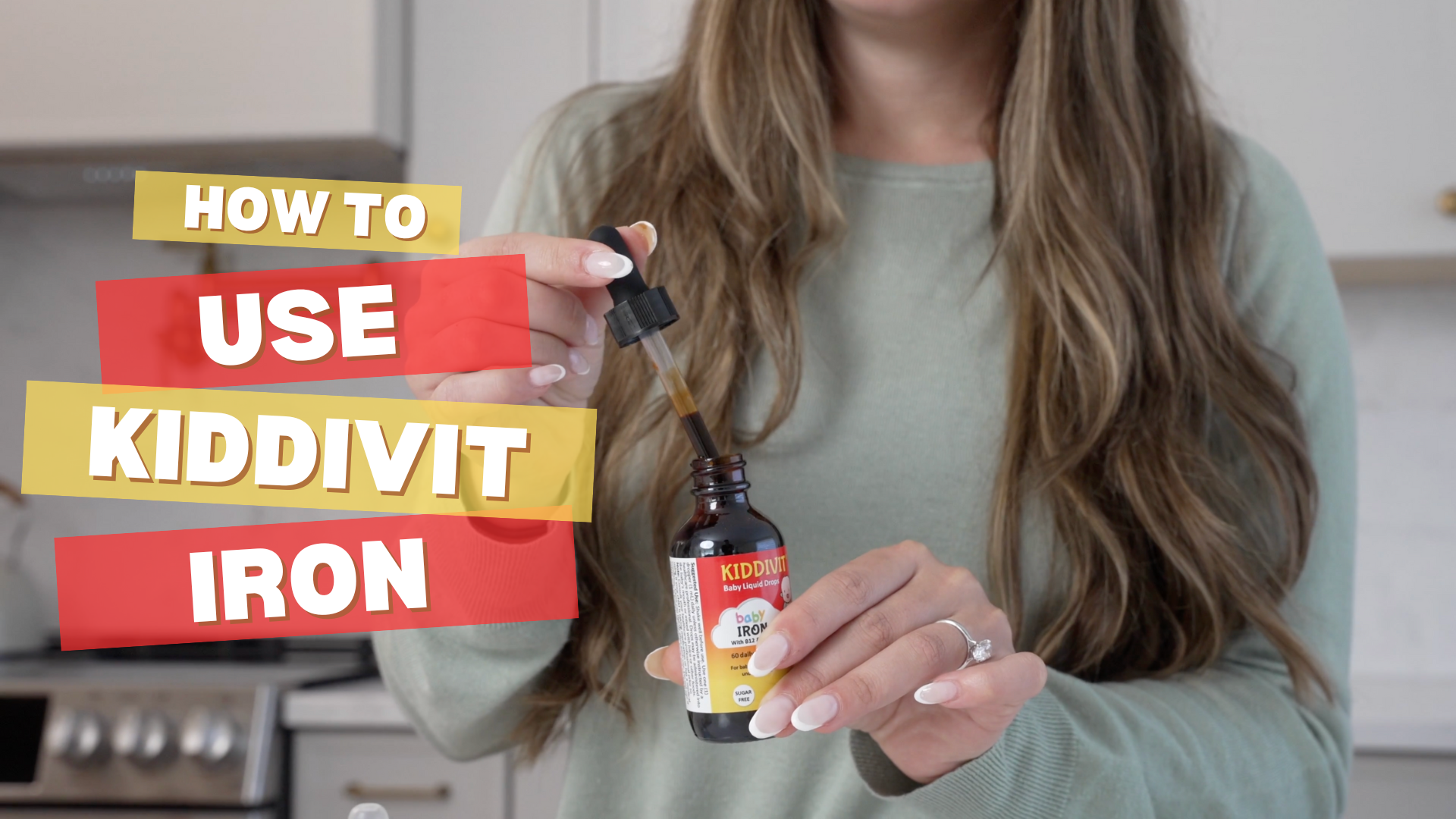 thumbnail video image 2 of Kiddivit Baby Iron Liquid Drops with Vitamin B12 & Folate - 60 Daily Servings, 2 Fl Oz (60 mL) - Inulin Fortified (Prebiotic, Dietary Fiber) - Sugar Free, Gluten Free, Vegetarian Friendly, 2 of 8