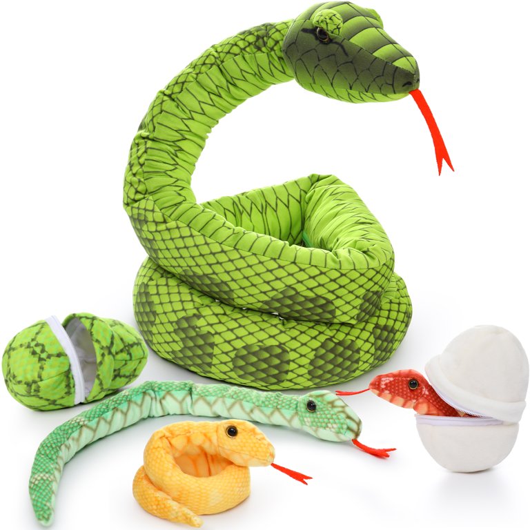 MorisMos Giant Realistic Stuffed Snake Plush Kids Toy Set, 82 - Main Image