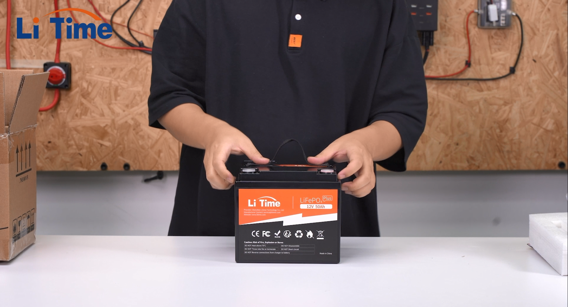 thumbnail video image 2 of LiTime 12V 50Ah LiFePO4 Lithium Ion Battery, 4000+ Cycles, Lighter LiFePO4 Battery for Camping Trolling Motor Solar, 2 of 9