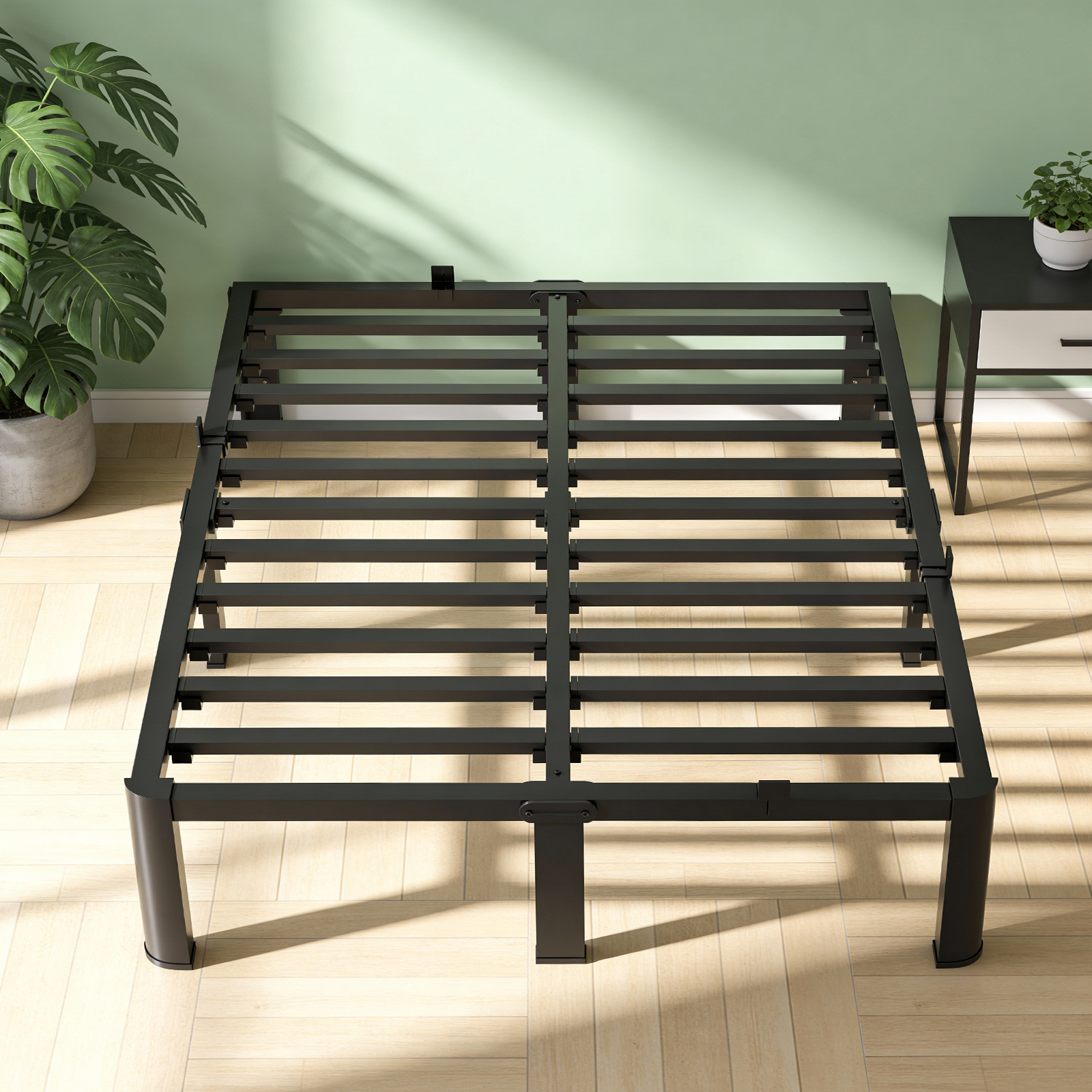 thumbnail video image 2 of Bel Ark 18 Inches Full Bed Frame, Heavy Duty Metal Platform with Storage Space Under Frame, No Box Spring Needed Full Size Bed Frame, 2 of 8