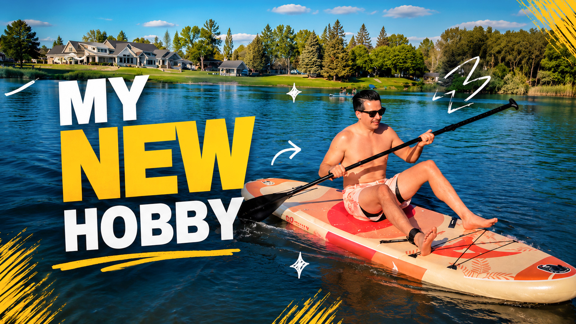 thumbnail video image 2 of Quashley Wide Inflatable Stand Up Paddle Board ,11 ft*34 Inch All-Around SUP Board With Premium Accessories, 2 of 8