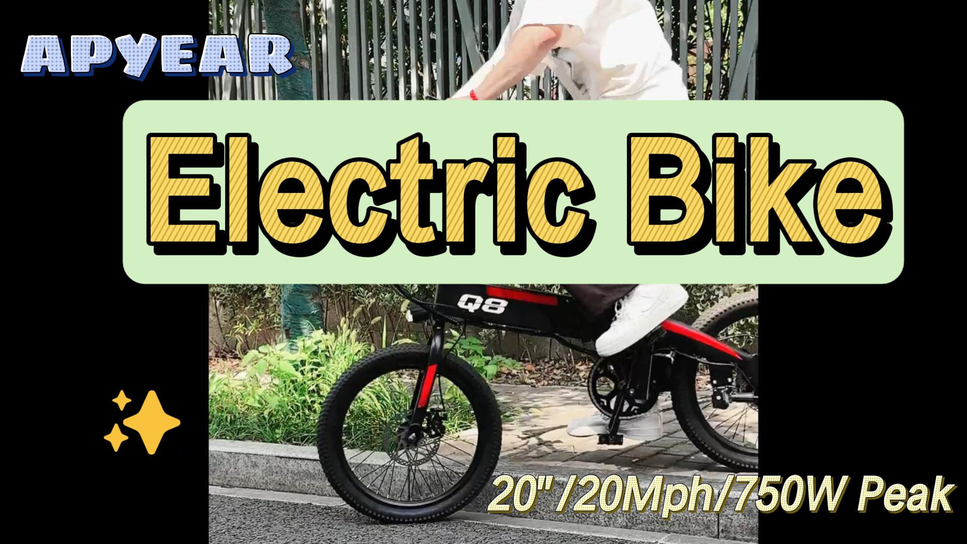 thumbnail video image 2 of APYEAR Electric Bike for Adults,20" Folding Ebike,20+ Miles,48V Battery,20Mph,750W Peak Electric Bicycles, 2 of 8