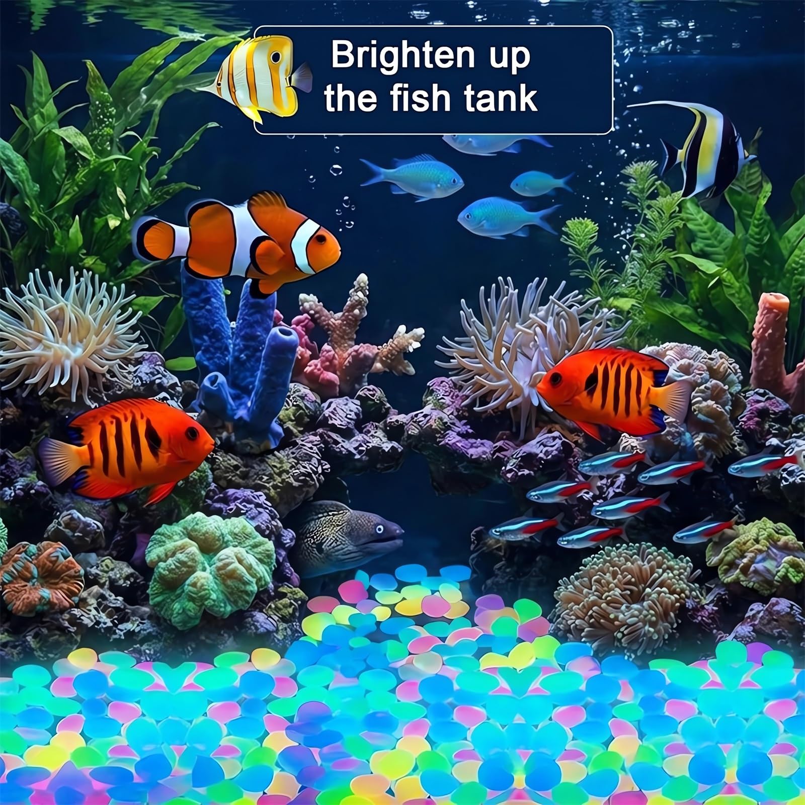 thumbnail video image 2 of Illuminated Glowing Pebbles - Natural Luminous Decorative Stones, Long Lasting Night Light, for Garden Fish Tank Aquarium Pathway Yard Decor, Ccwuwei, 2 of 8