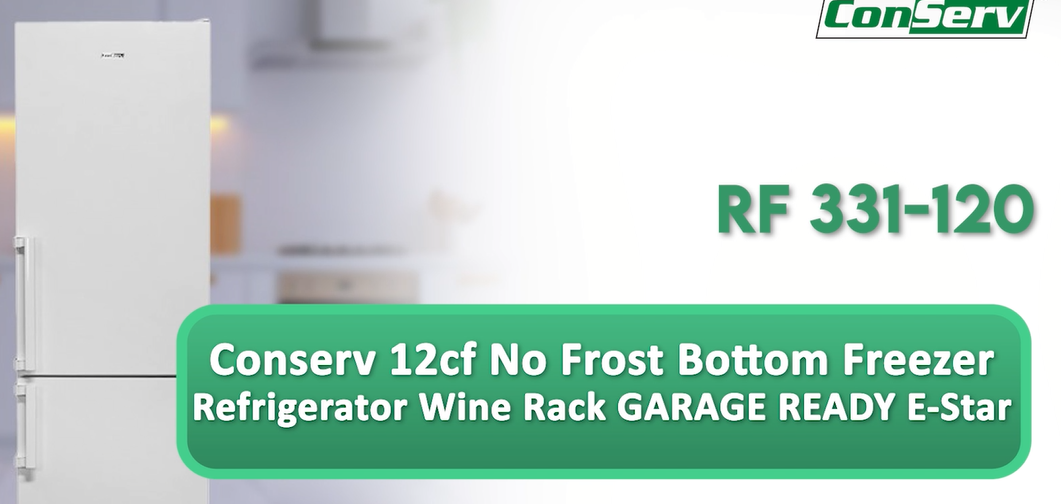 thumbnail video image 2 of Conserv 12cf No Frost Bottom Freezer Refrigerator Titanium, 2 of 11