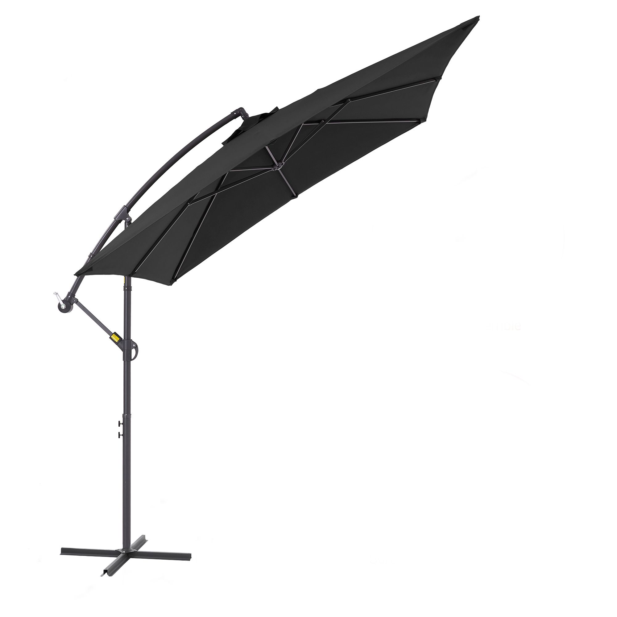 thumbnail video image 2 of ACEGOSES 8.2×8.2FT Backyard Offset Hanging Umbrella , Square Canopy, Steel Pole and Ribs for Outdoors, Beaches and Lawns, Black, 2 of 8