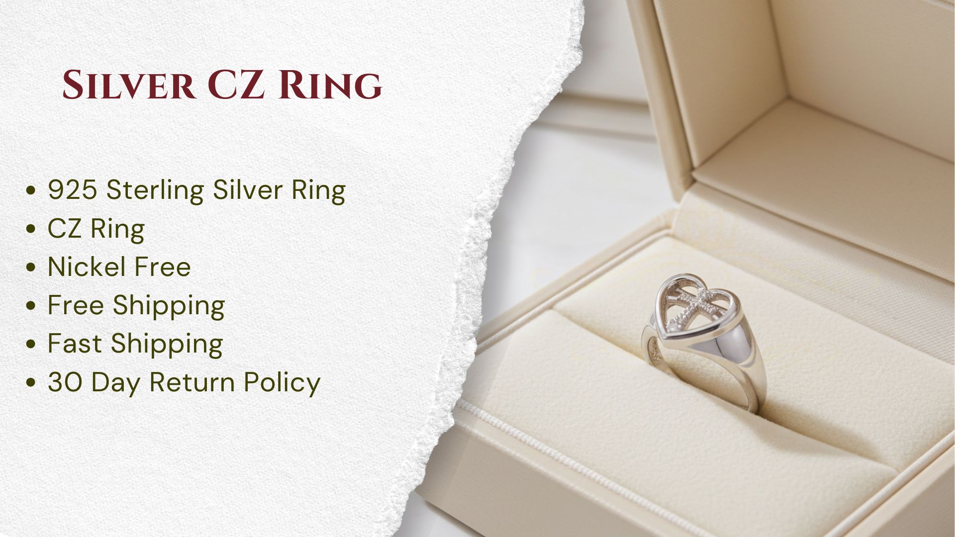 thumbnail video image 2 of King of Bling's 925 Sterling White Silver 0.12CT CZ Promise Heart Womens Ring Size 6.5, 2 of 13