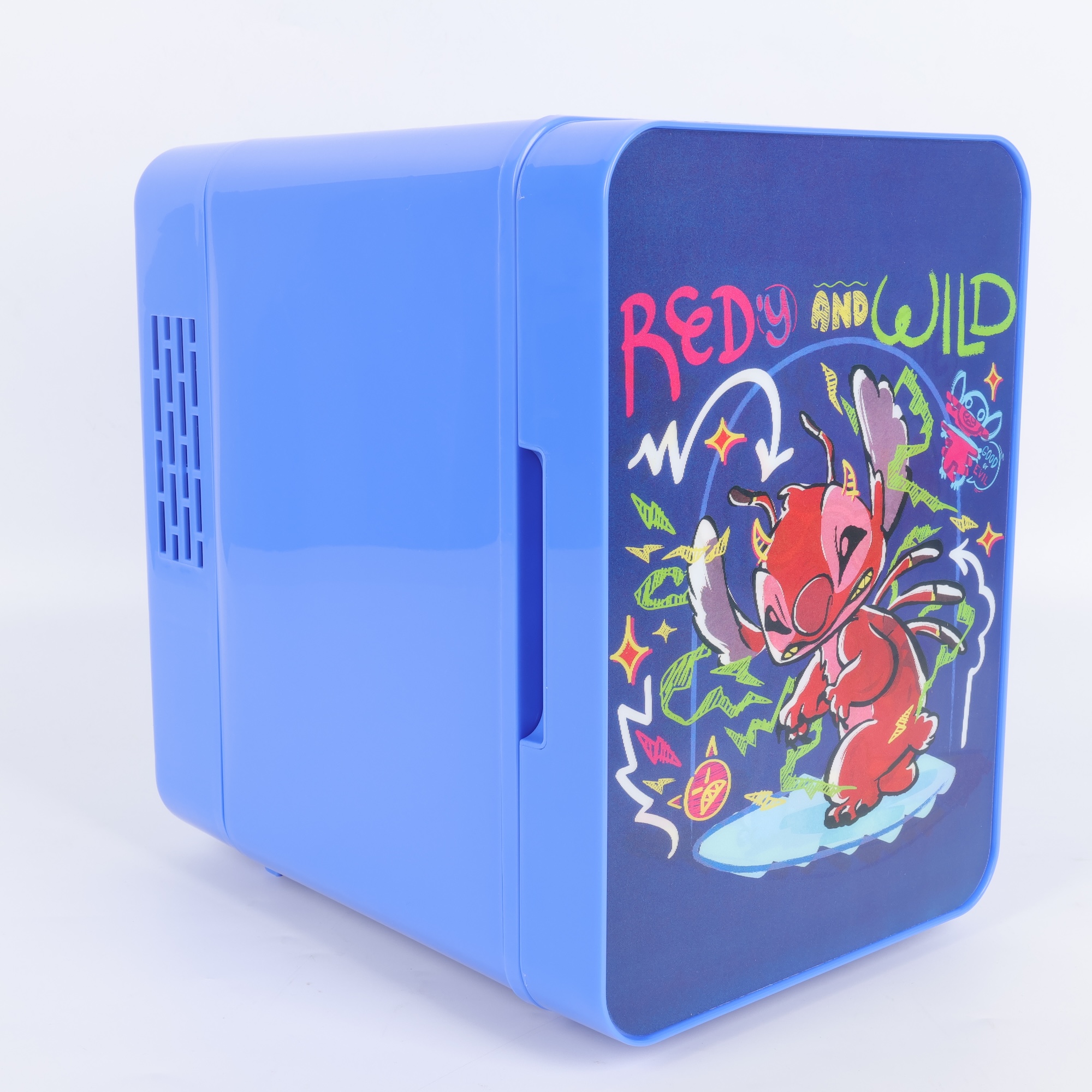 Disney's Stitch 4L 6-Can Lenticular Portable Mini Fridge, Blue