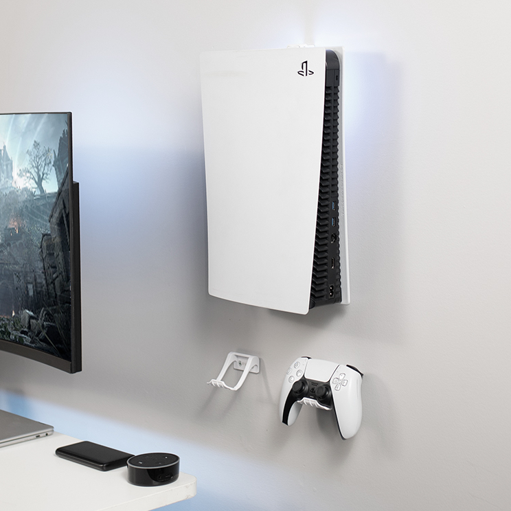 thumbnail video image 2 of VIVO Black Steel Wall Mount Designed for PS5 Console, 2 Controller Mounts, 2 of 9
