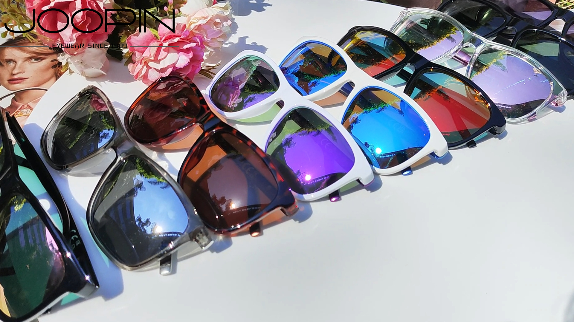 thumbnail video image 2 of Joopin Polarized Sunglasses for Women Men Vintage Retro Classic Square Frame Aluminum Legs (Leopard Brown), 2 of 8