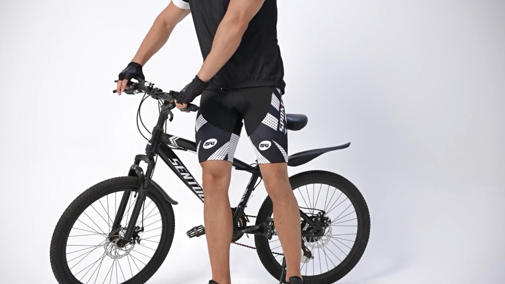 thumbnail video image 2 of Sponeed Cycling Shorts Men Padded Bike Pants Breathable Road Biking Bicycle Tights Green S, 2 of 9