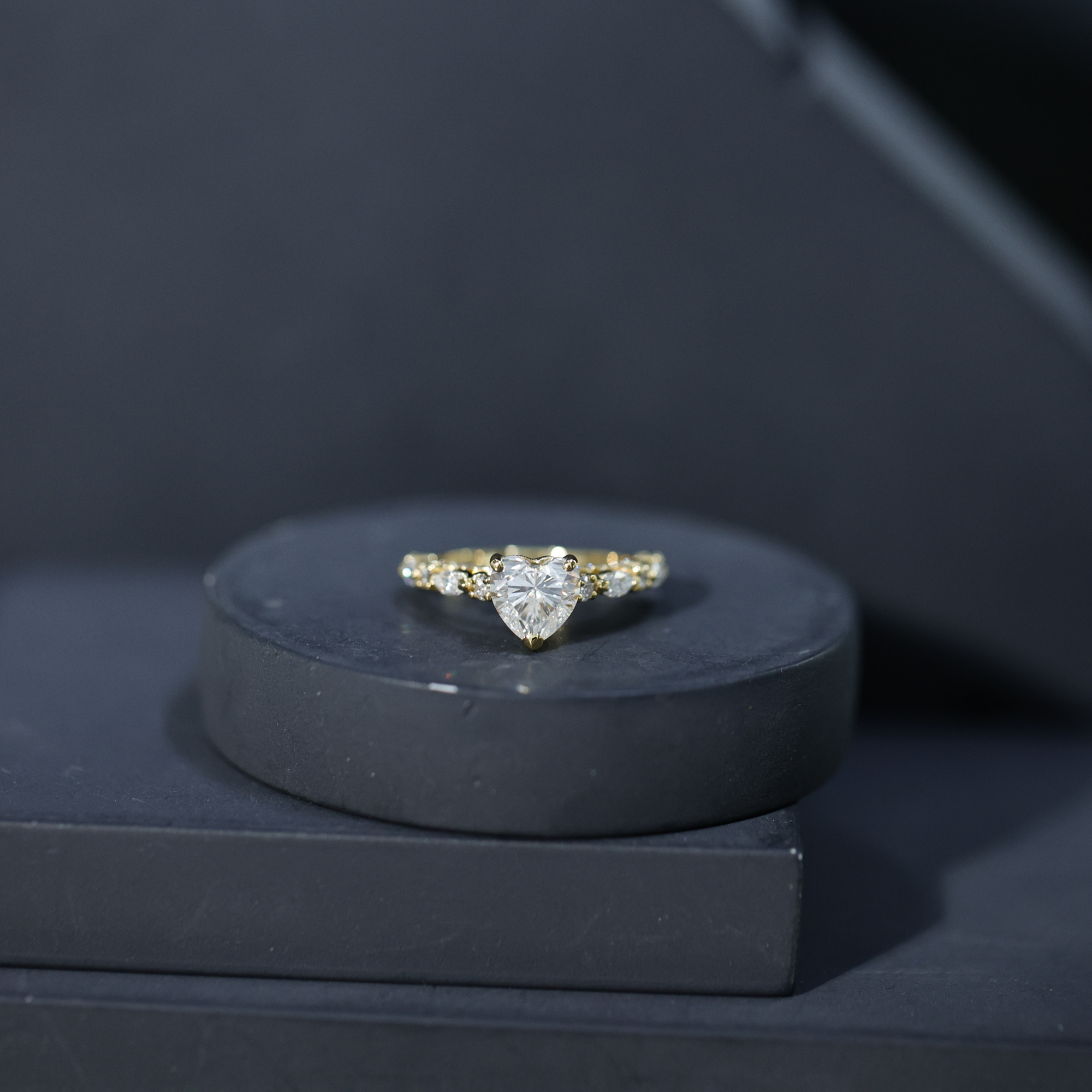 thumbnail video image 2 of Rosec Jewels - 925 Sterling Silver Moissanite Ring Engagement 1 Ct - D-VS1 Quality 7 mm Heart Wedding Ring for Women, US 5.00, 2 of 9