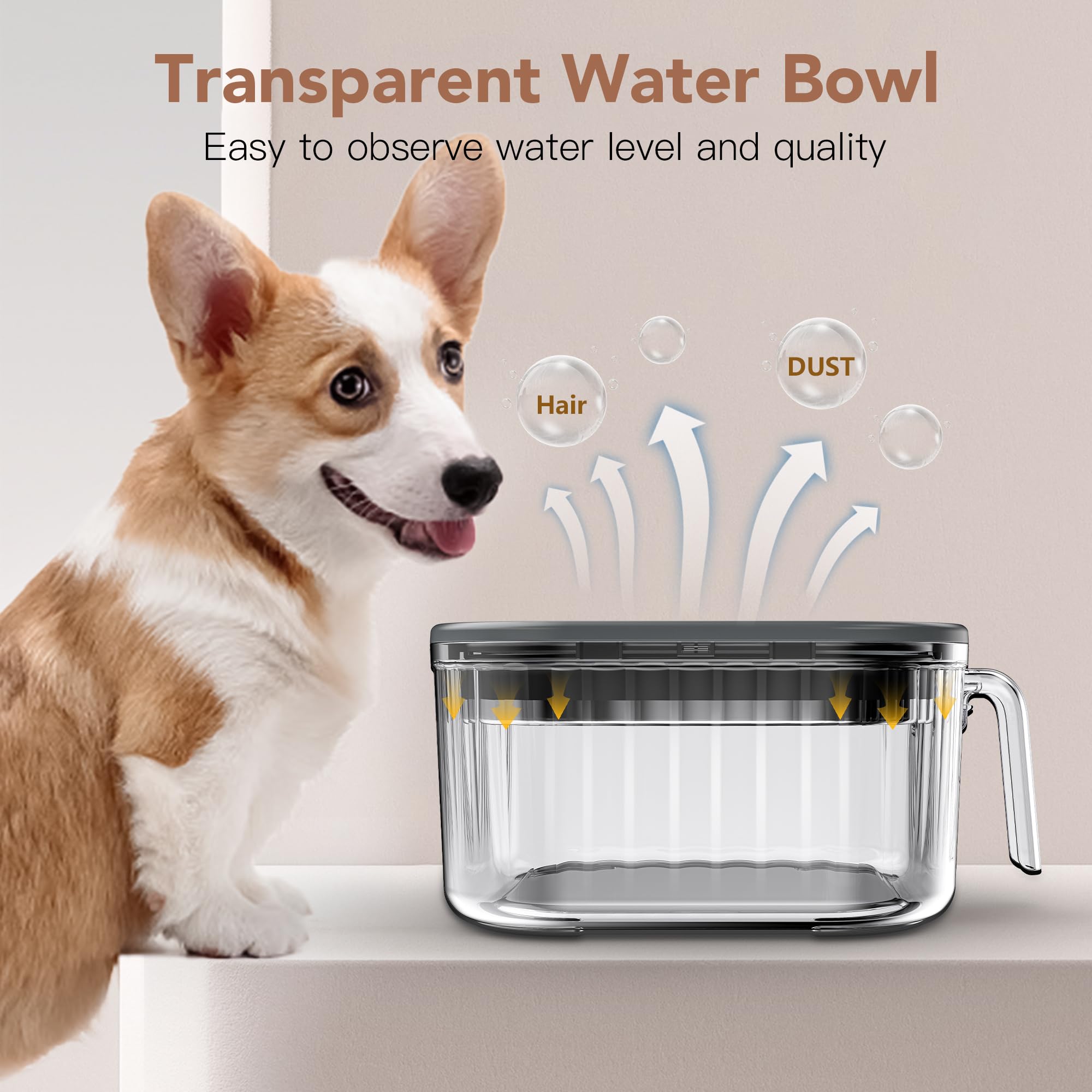 thumbnail video image 2 of 2.5L Dog Water Bowl No Spill, Spill Proof Handheld Dog Bowl for Slow Drinking, Anti Splash No Mess Transparent Pet Water Feeder, Vehicle Carried Portable Travel Bowl for Sloppy Messy Drinkers, 2 of 8