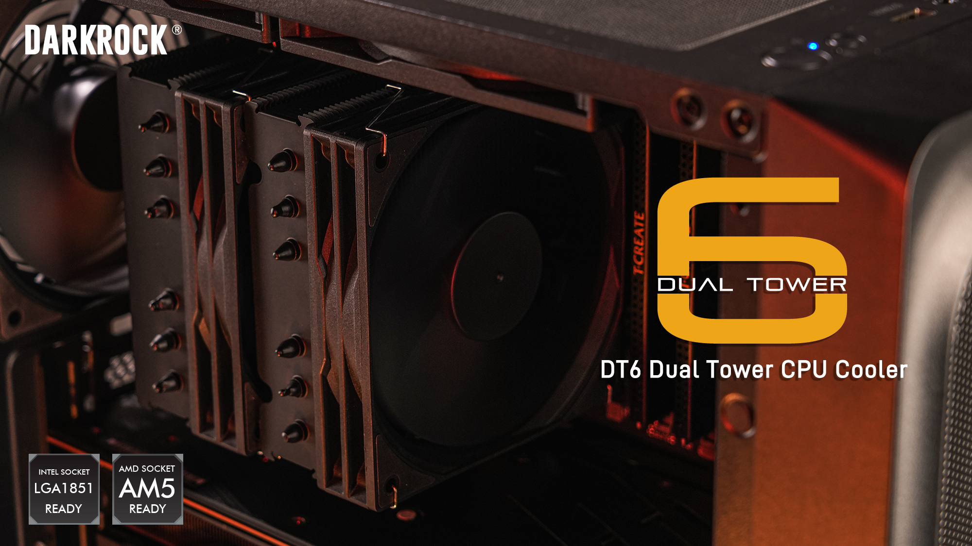 thumbnail video image 2 of DARKROCK DT6 CPU Air Cooler, Dual Towers with 6 Copper Heat Pipes, 2 x 120mm PWM Fan for Low Noise Operation, Easy Installation - Brackets for Intel LGA 1851/1700/1200/115X & AMD AM5/AMD4 - Black, 2 of 9