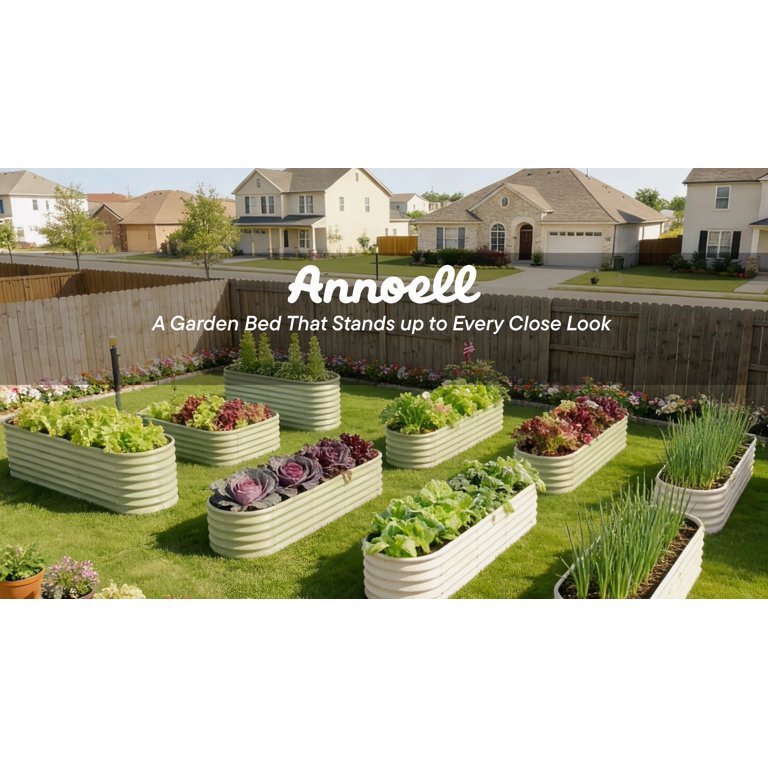 Annoell 6x2x1.5 ft Galvanized Raised Garden Bed, 18" Tall Metal Raised  Planters for Outdoor Plants, Vegetables, Herbs, Above Ground Raised Garden  Bed ...