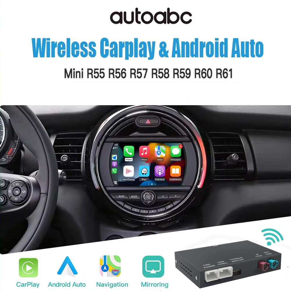 thumbnail video image 2 of AUTOABC Wireless Carplay For BMW CIC System MINI R55 R56 R57 R58 R59 R60 R61 Retrofit Kit Decoder, 2 of 8