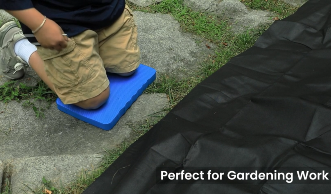 thumbnail video image 2 of Premium Thick Kneeling Pad, Large Size, Protection Foam Mat Cushion to Kneel on, Gardening Work, Baby Bath, Yoga Exercise, Auto Repair and Other Work. Multiple Applications (Blue), 2 of 10