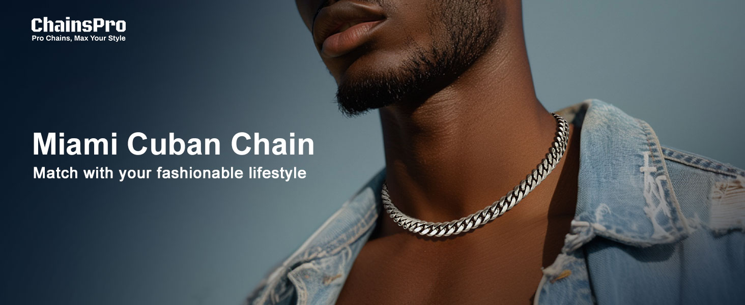 thumbnail video image 2 of ChainsProMax Men Curb Cuban Chains Stainless Steel Mens Necklace 22 inch Black Fathers Day Jewelry Gift for Dad Son, 2 of 9