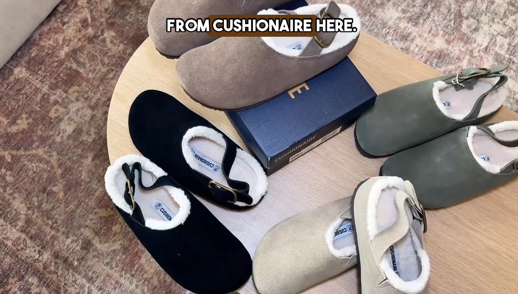 thumbnail video image 2 of Cushionaire Luz Suede Clogs for Women with Fuzzy Lining, 2 of 27