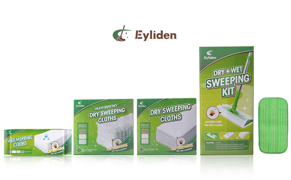 thumbnail video image 2 of Eyliden Mop Sweeper Wet Cloths Refills, Disposabl Pads for 10inch for Hardwood Laminate Tile, 12 Count, 2 of 7