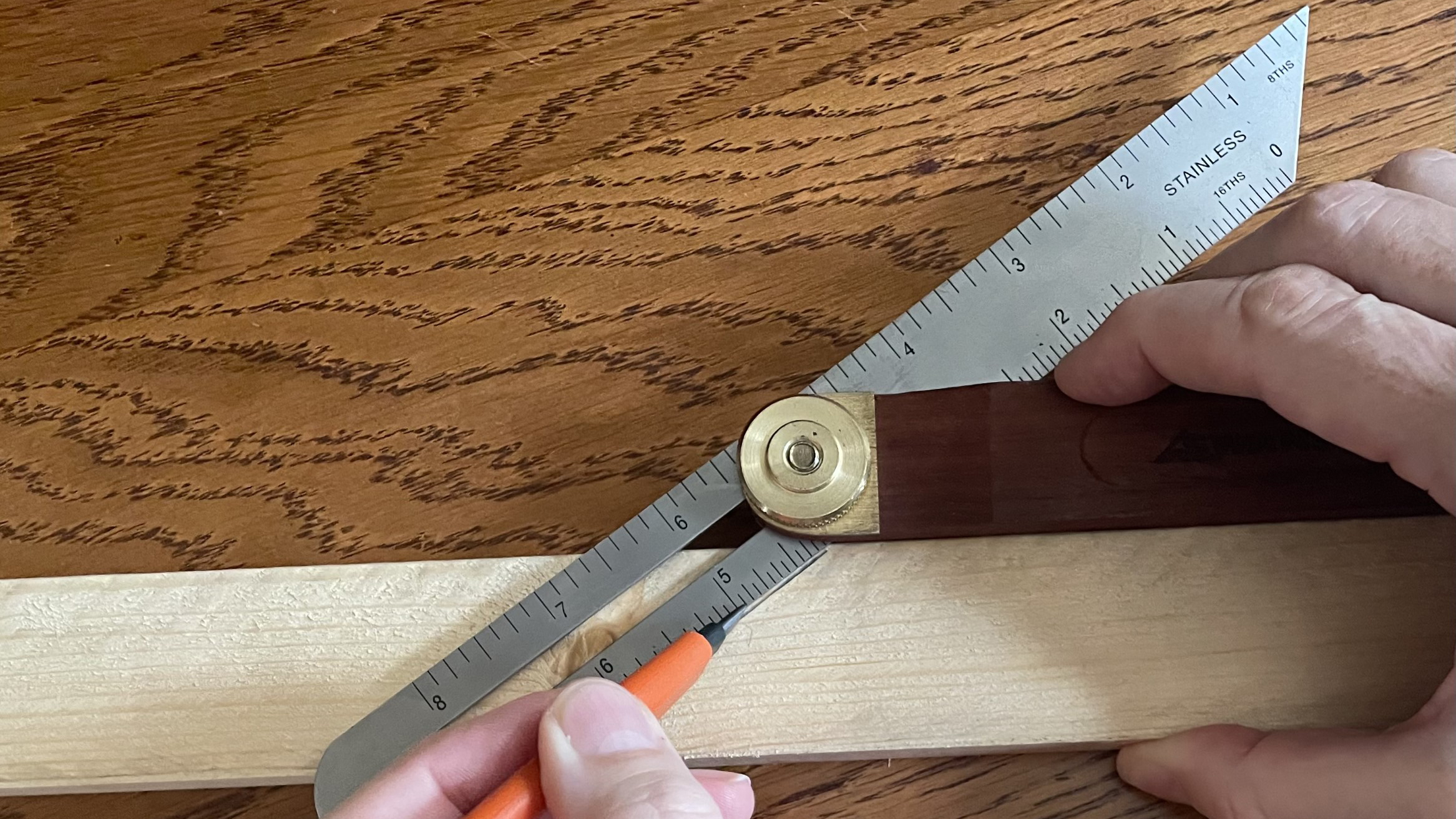 thumbnail video image 2 of Swanson Tool Co 9" Stainless Steel Hardwood Handle T-Bevel Square, Model TS149, 2 of 13