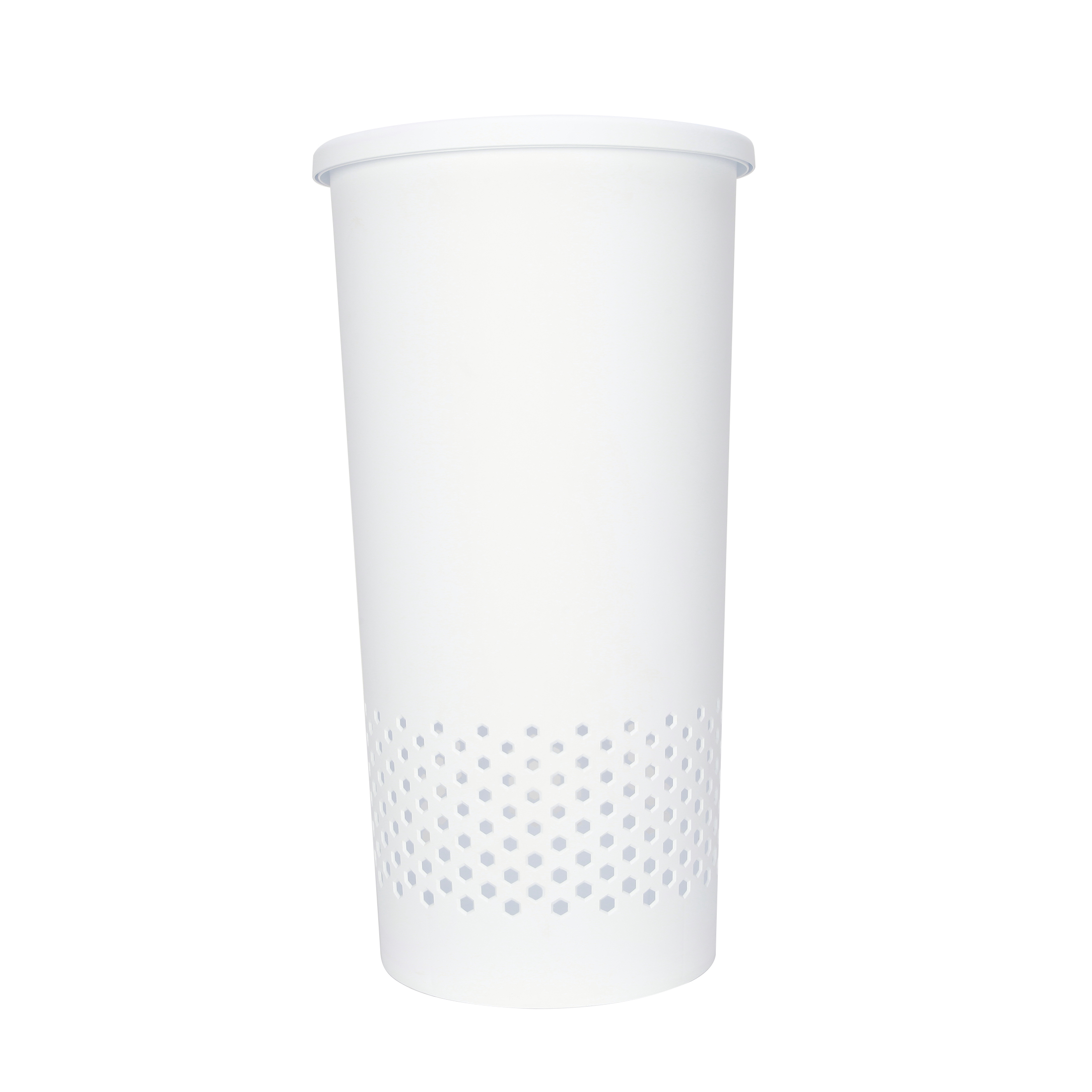 thumbnail video image 3 of Mainstays Round Lidded Hamper, White, Adult, 3 of 12