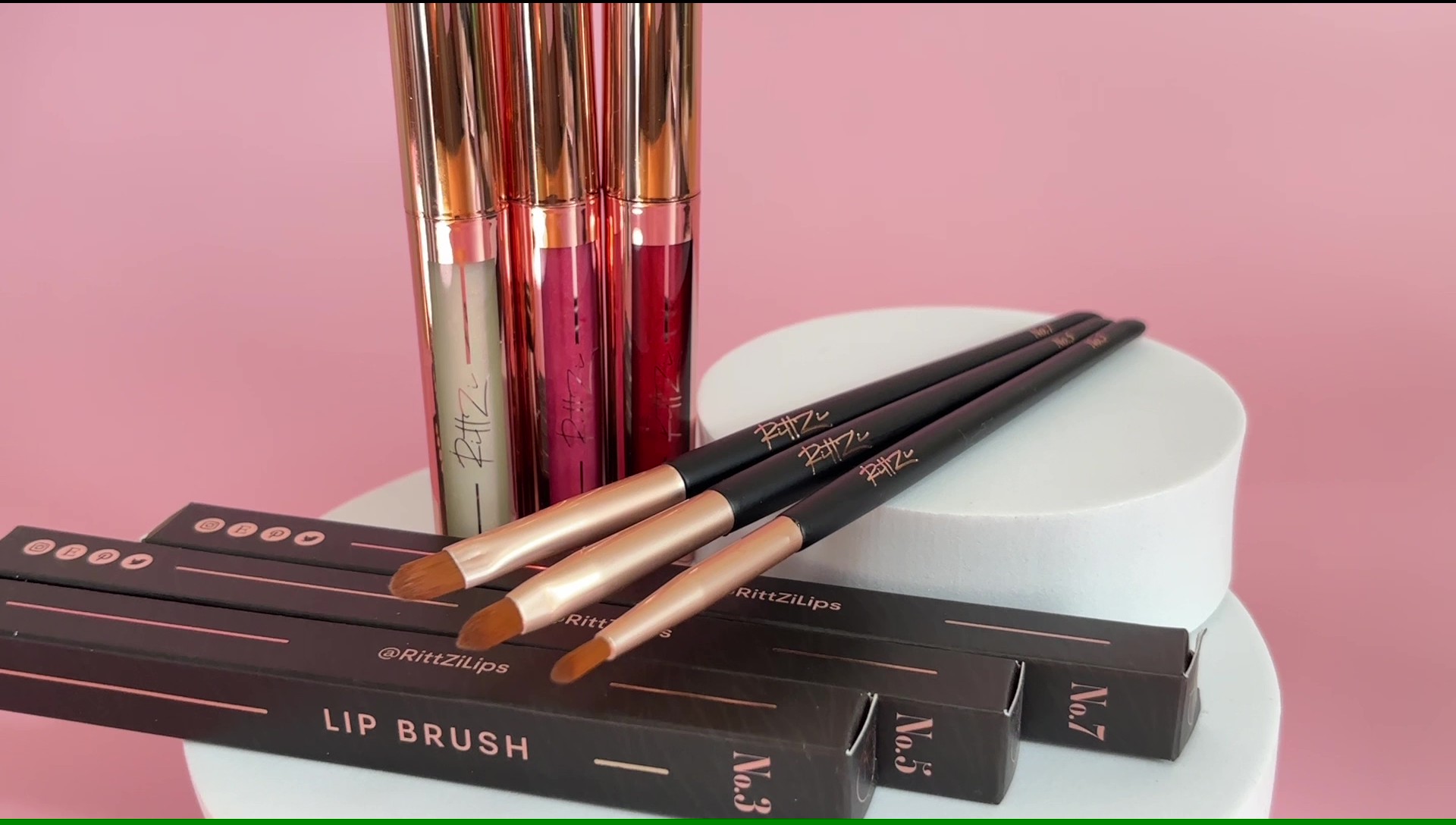 thumbnail video image 2 of RittZi Precision Lip Brush No.5 - Professional Vegan Tapered Makeup Tool, 2 of 7