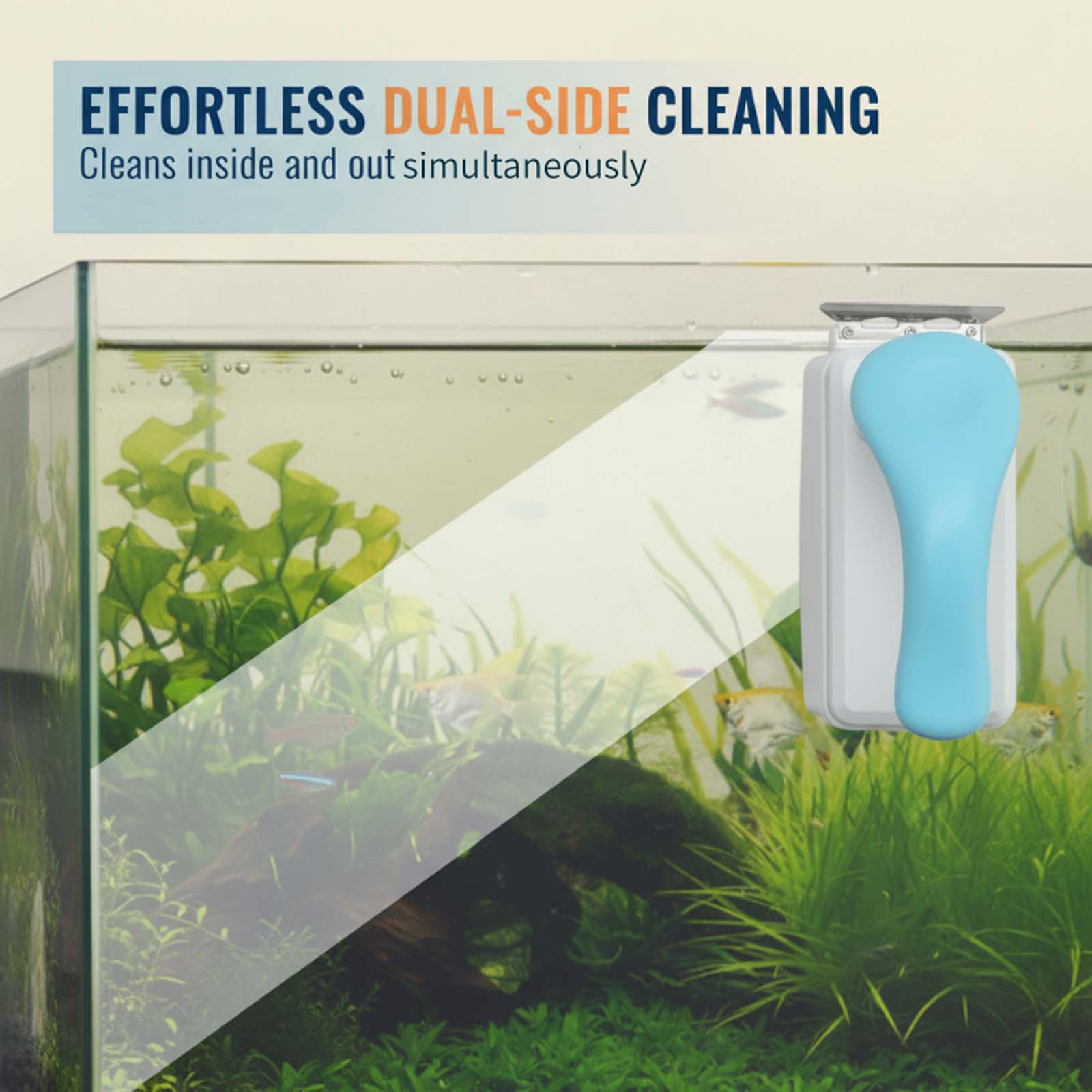 thumbnail video image 2 of Aquarium Magnetic Glass Cleaning Brush Fish Tank Inner Wall Cleaner Strong Magnetic Brush Scratch-Free Glass Cleaning Tool for Fish Tank Maintenance, A, L, 2 of 10