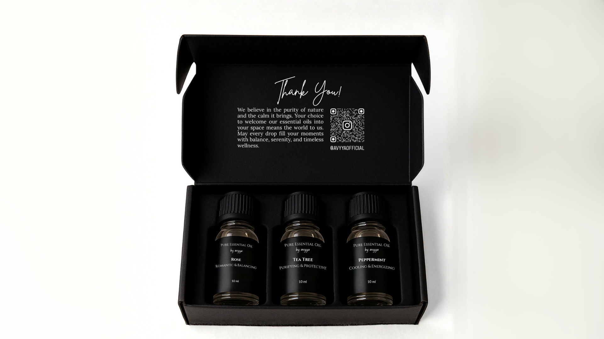 thumbnail video image 2 of AVYYA Essential Oils – Energy and Harmony Collection | 100% Natural Rose, Tea Tree & Peppermint Oils | Aromatherapy for Focus, Mood, Meditation and Relaxation | 3 x 10ml Bottles, 2 of 8