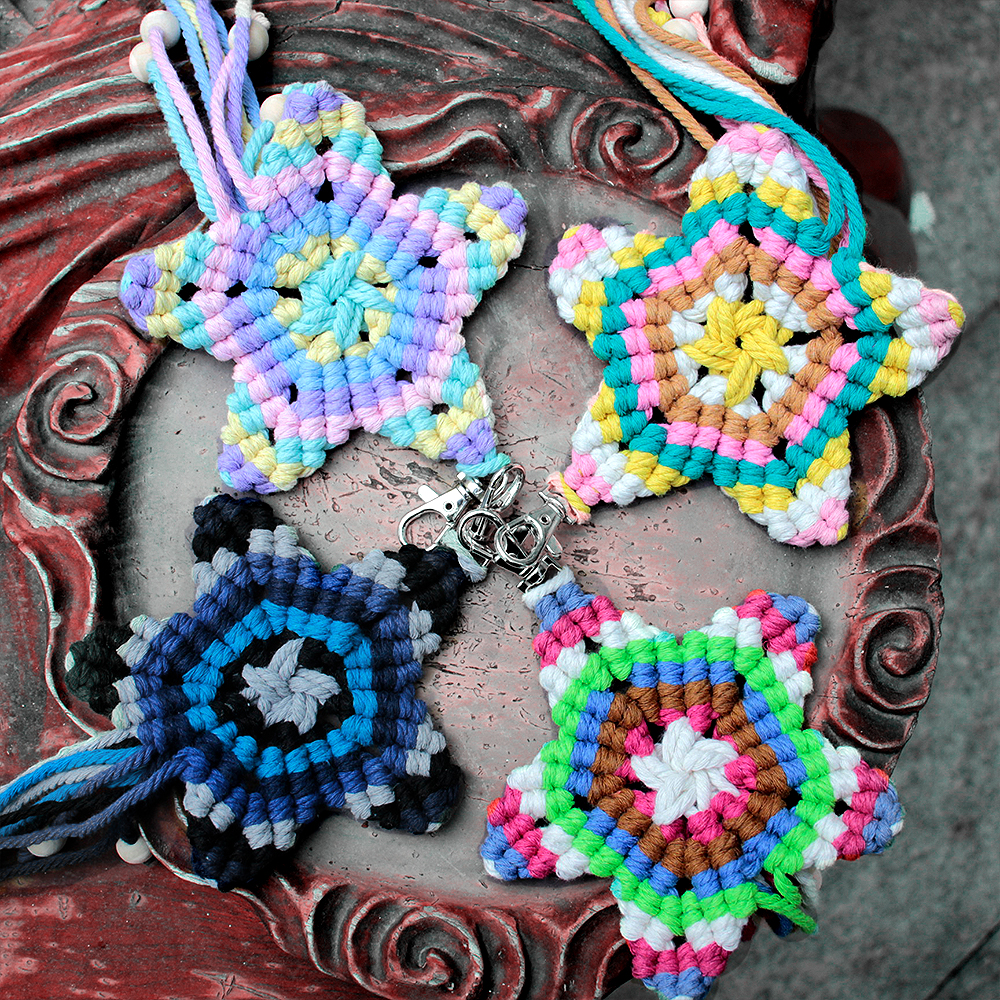 thumbnail video image 2 of Wondiair DIY Macrame Keychain Kit for Beginners, Boho Star Bag Charm Craft Kit, Handmade Keychain Making Set with Instructions for Teens & Adults, 2 of 9